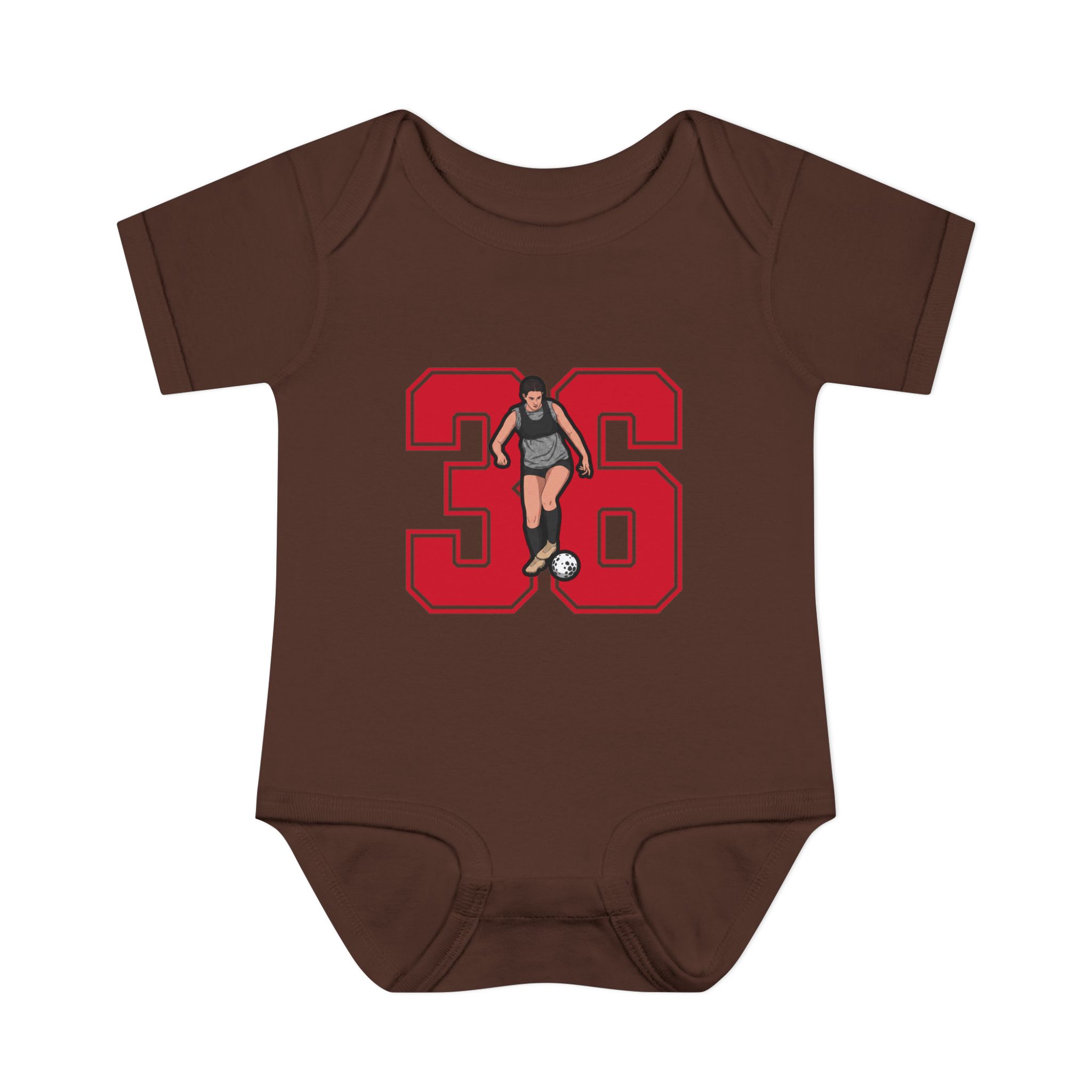 Baby Onesie — character_number in Brown