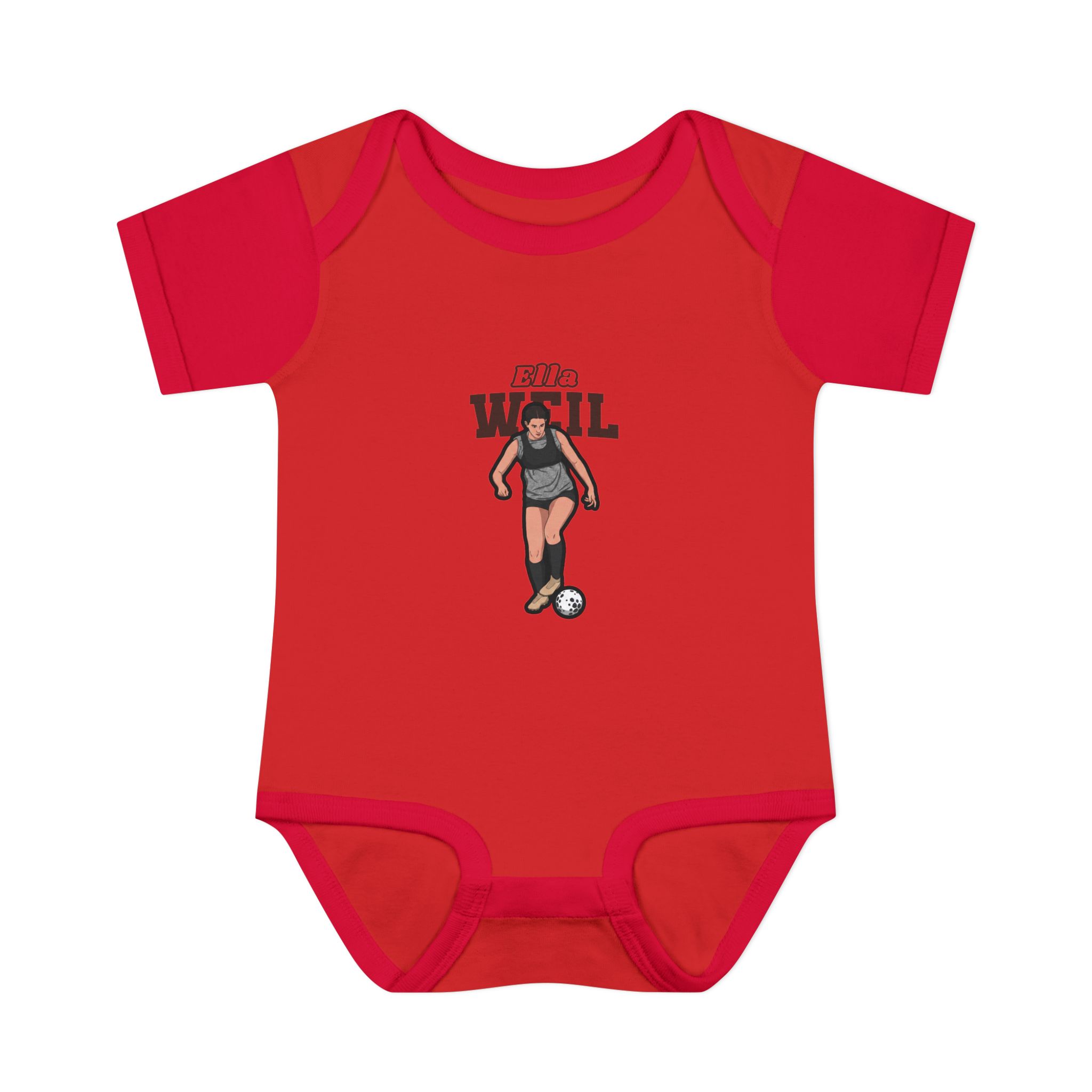 Baby Onesie — character_name_arch in Red