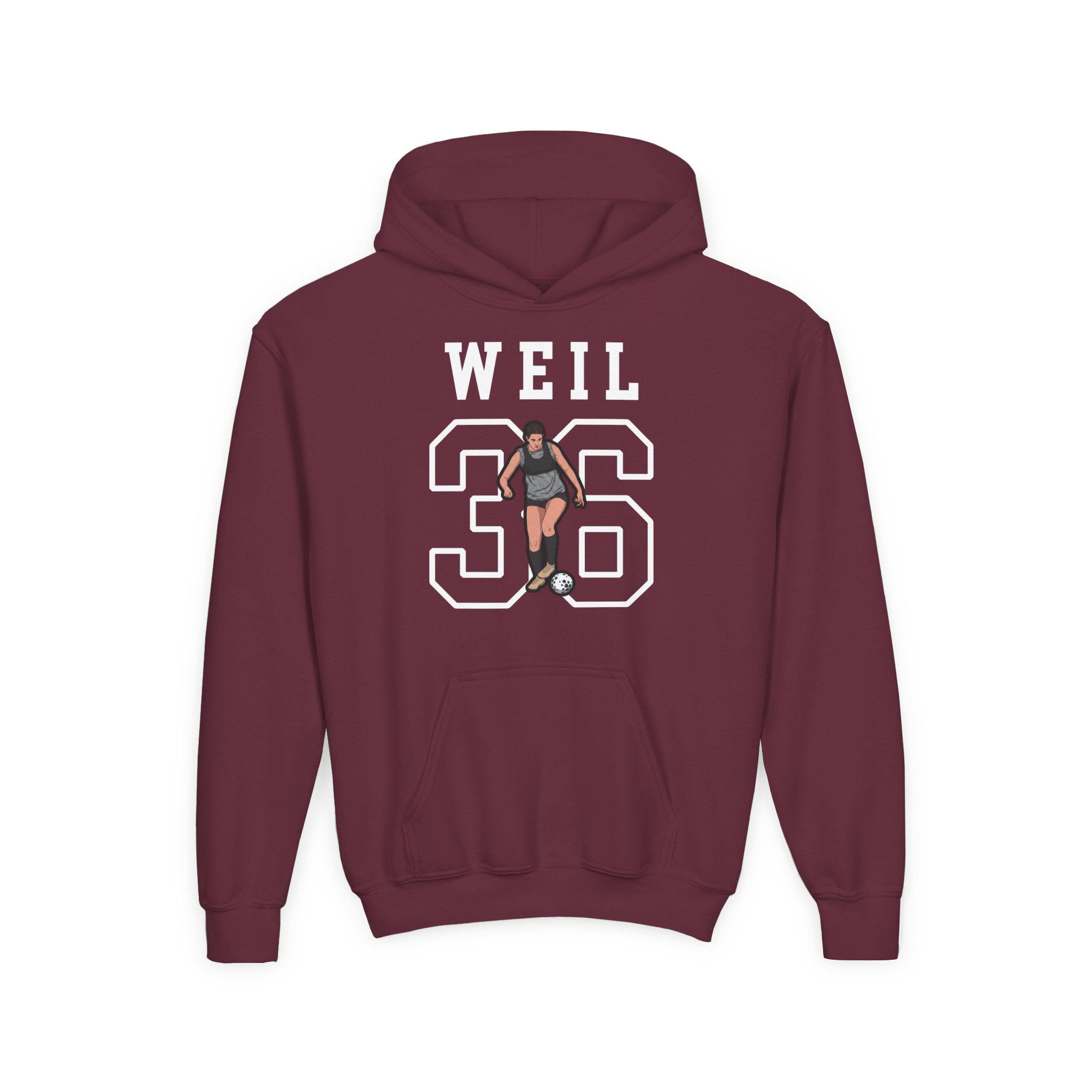 Youth Hoodie — character_shirsey in Maroon