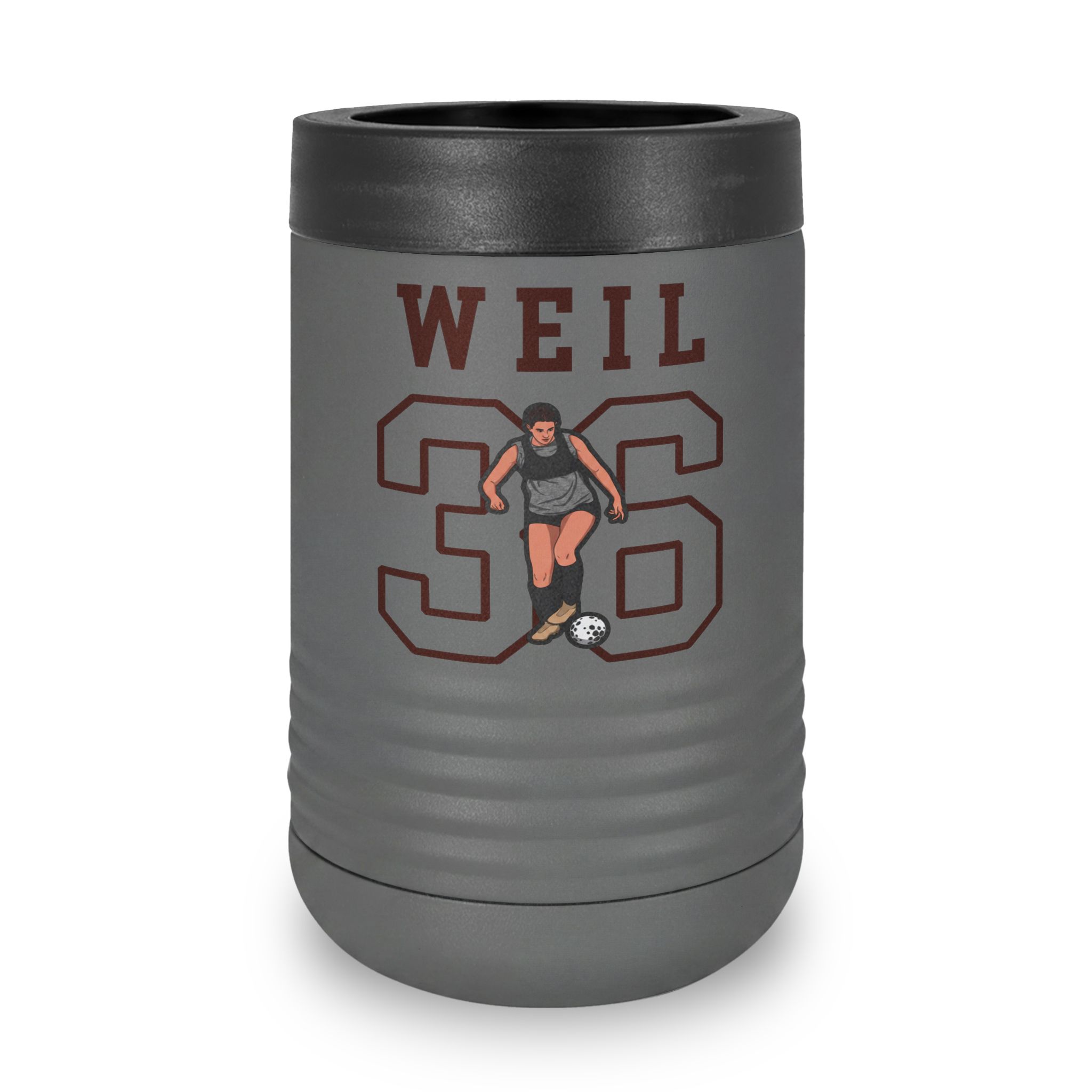 Stainless Can Cooler — character_shirsey in Grey