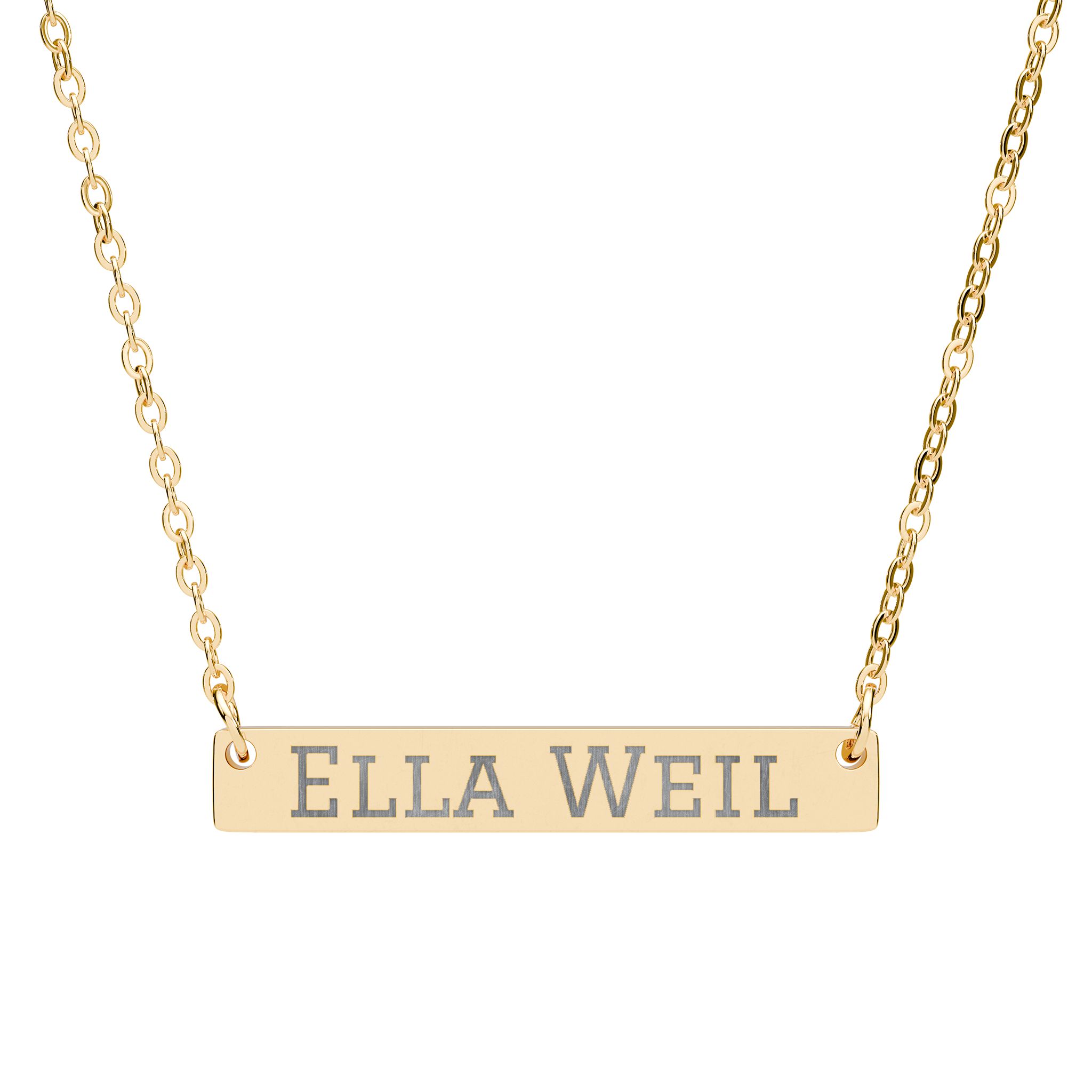 Engraved Bar Necklace — Classic in Gold