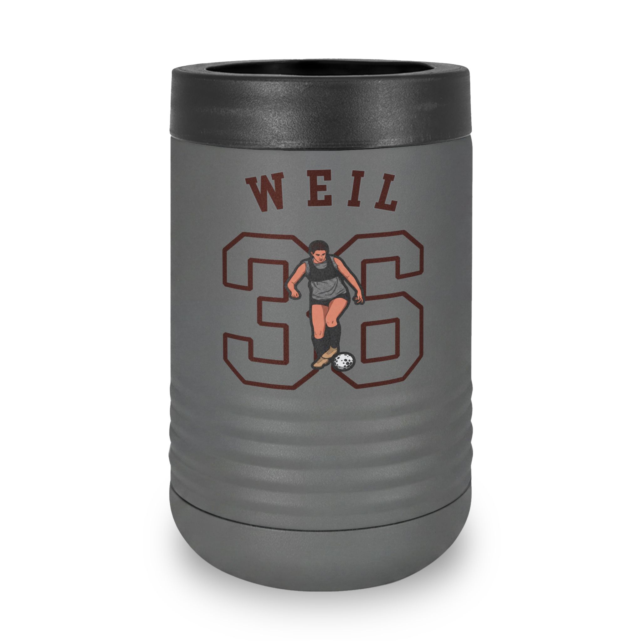 Stainless Can Cooler — character_shirsey_arch in Grey