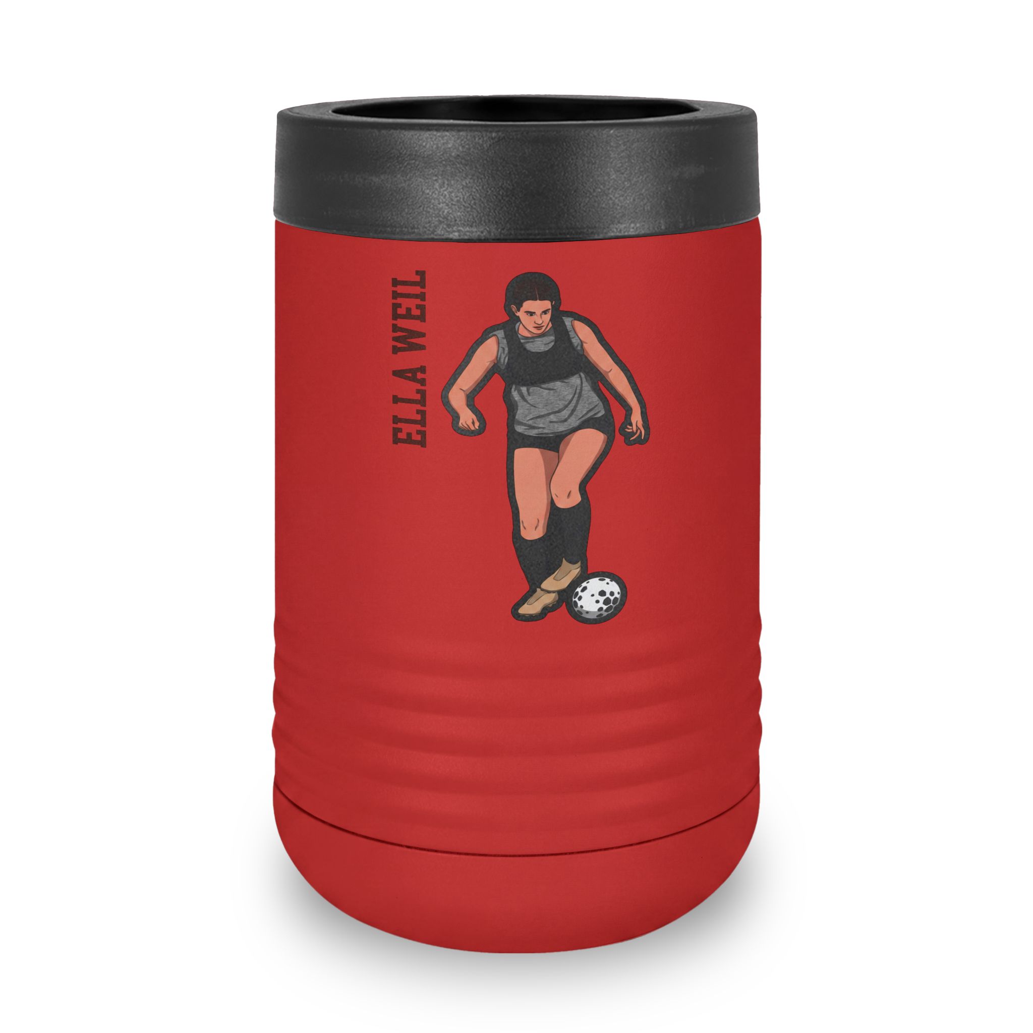 Stainless Can Cooler — character_name_vertical in Red