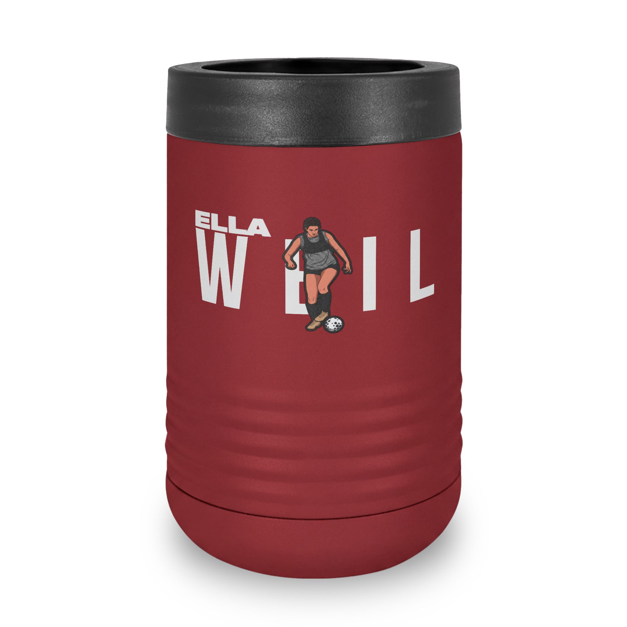 Stainless Can Cooler — character_player_name in Maroon
