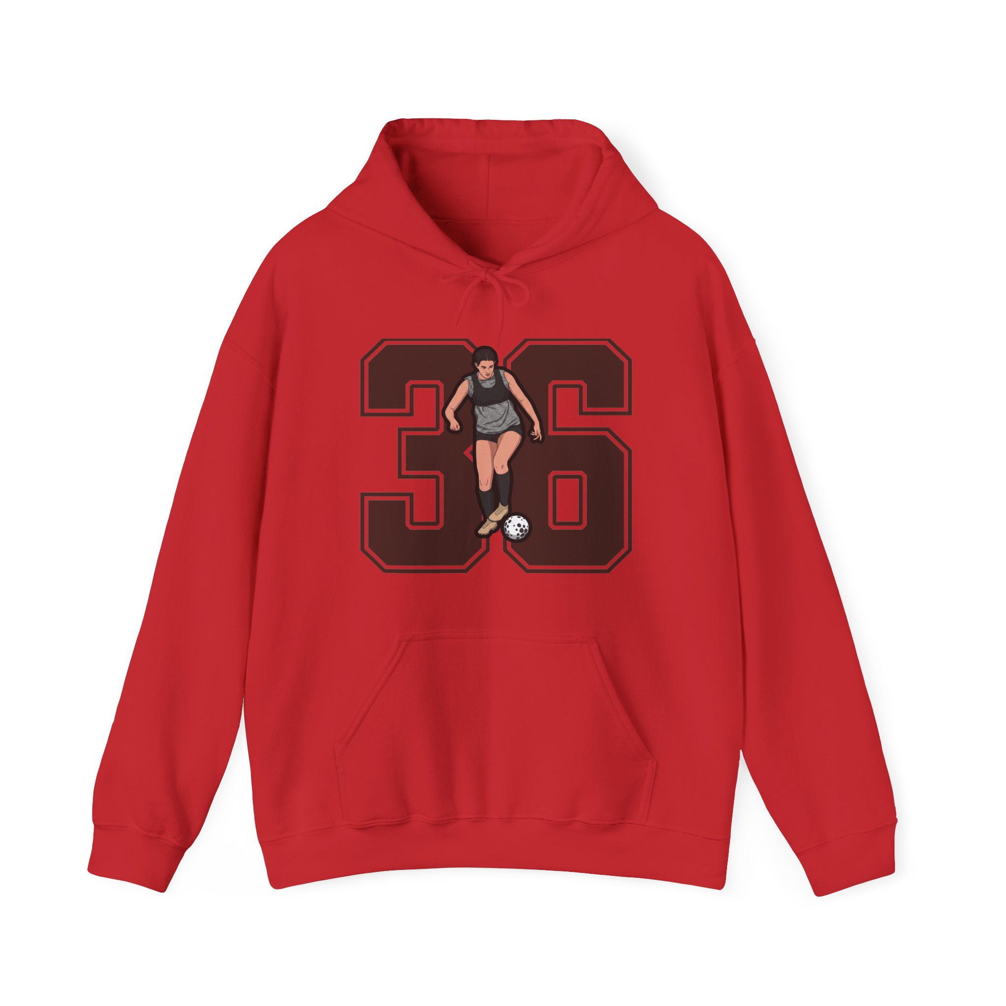 Hoodie — character_number in Red