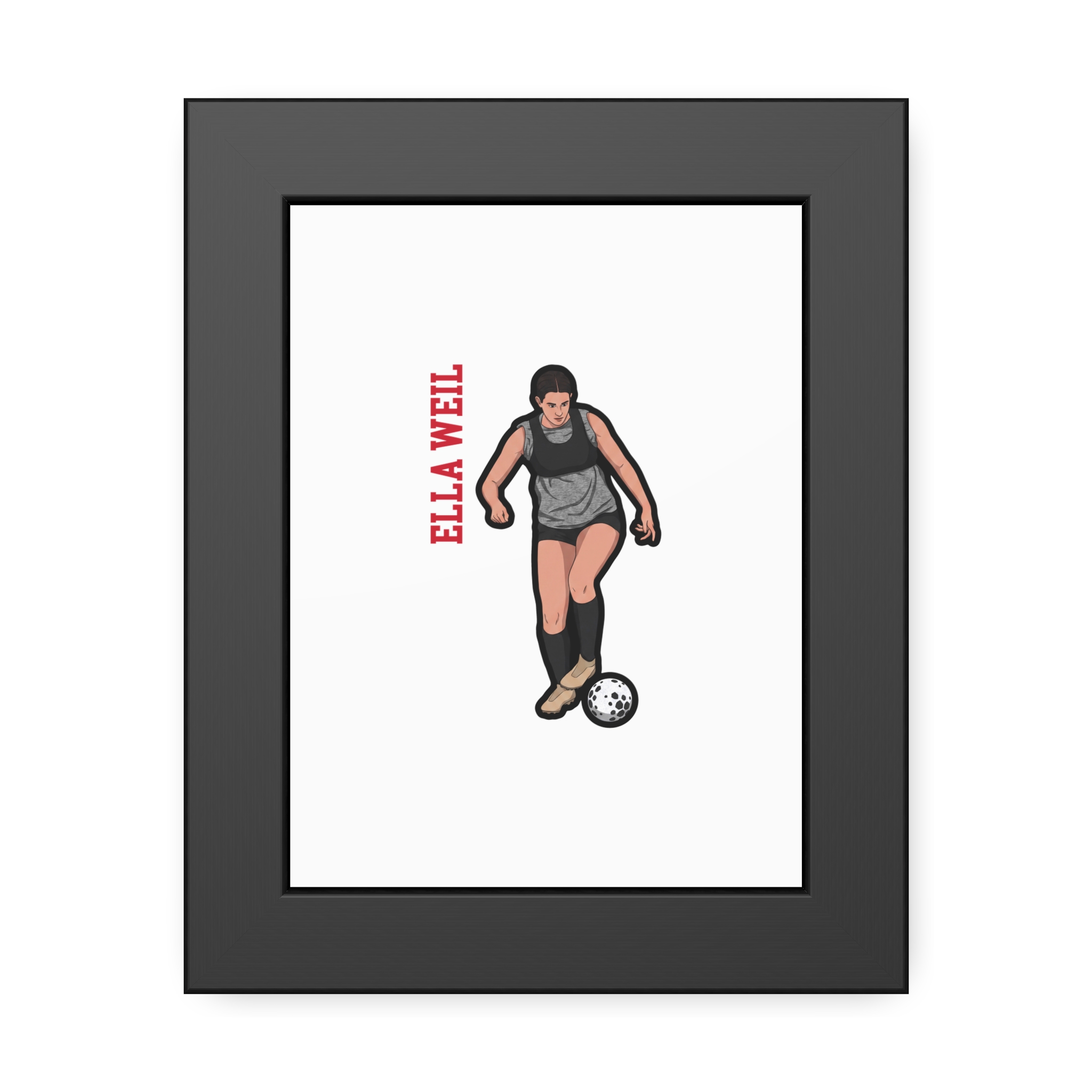 Framed Poster — character_name_vertical in Black