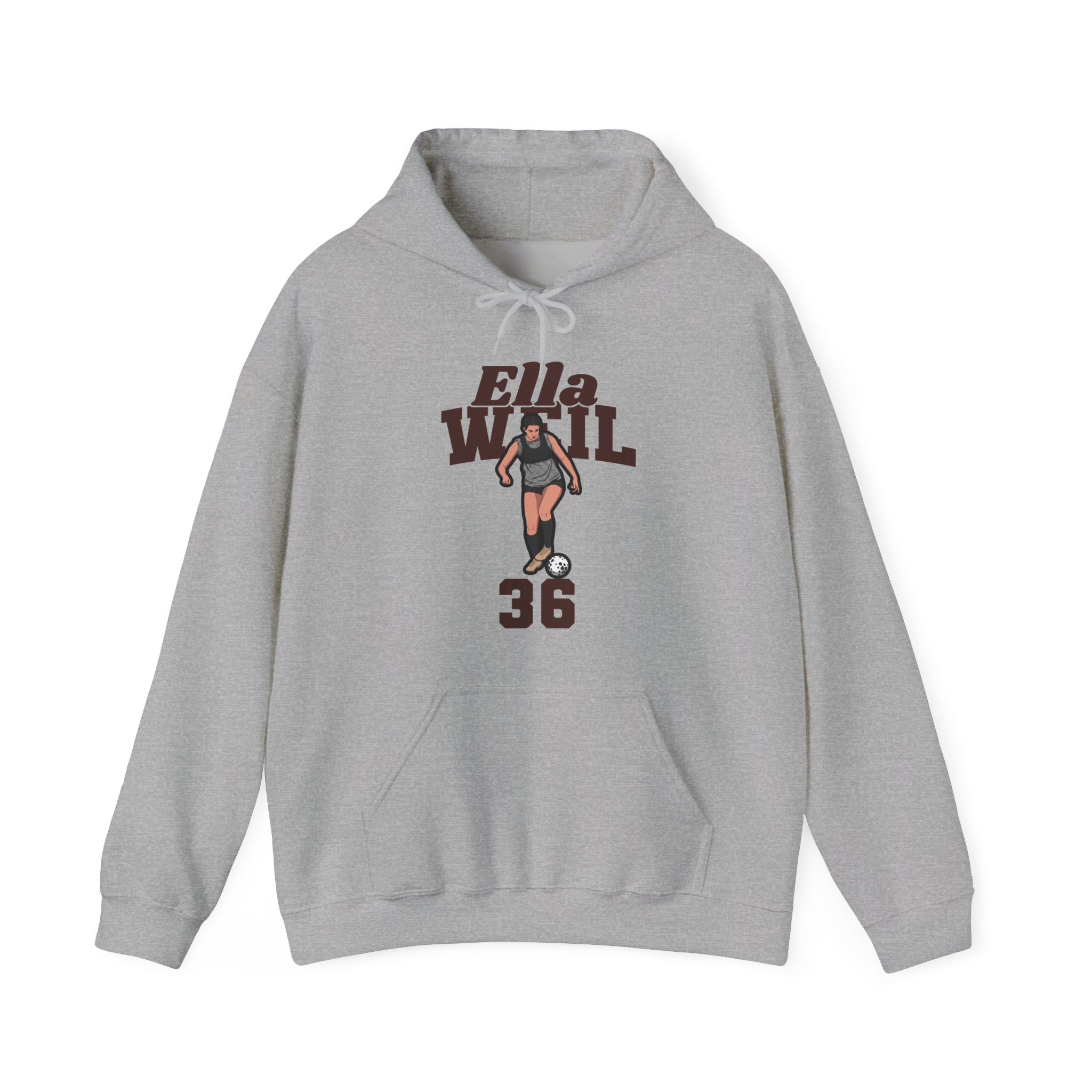 Hoodie — character_signature_arch in Grey