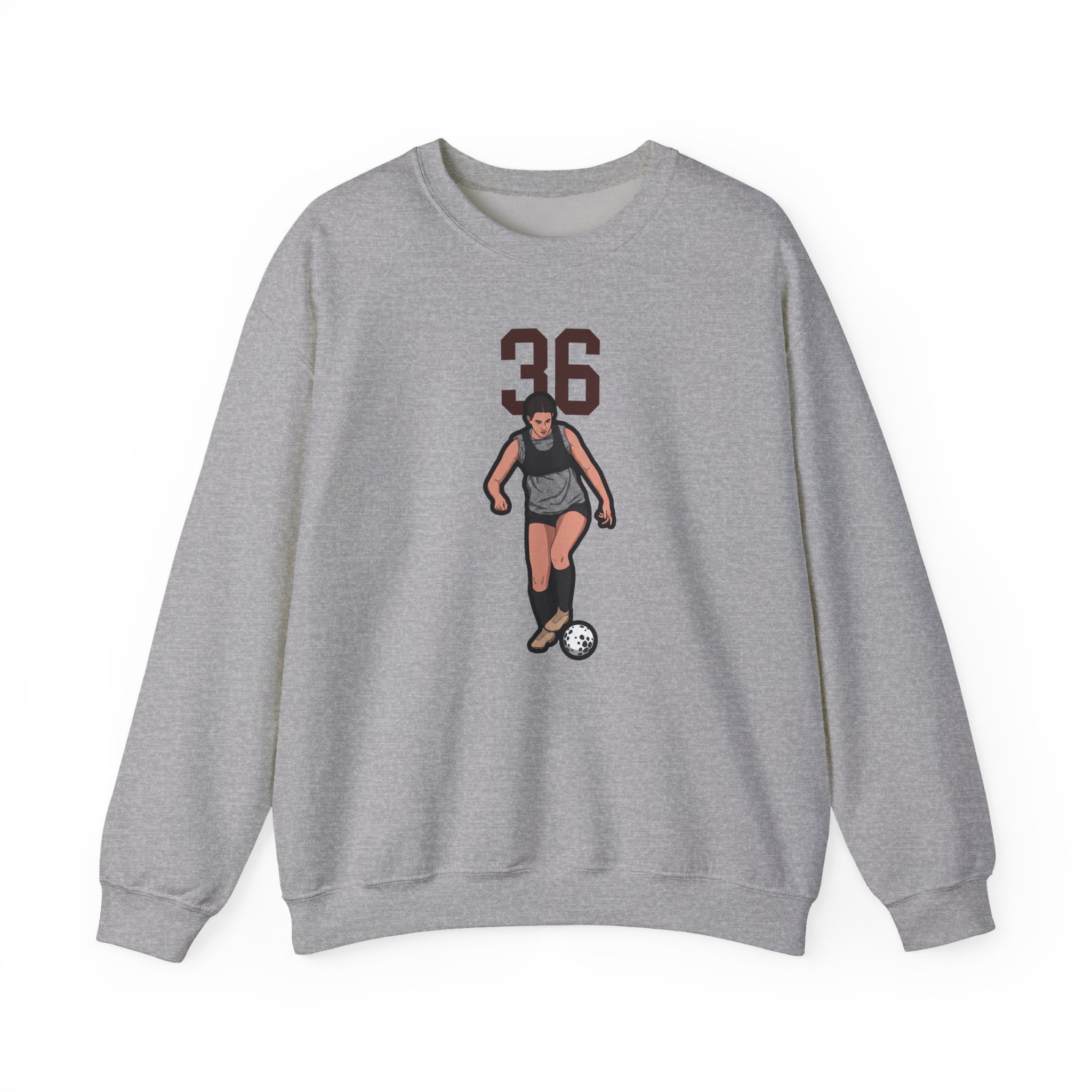 Crewneck Sweatshirt — character_number_top in Grey