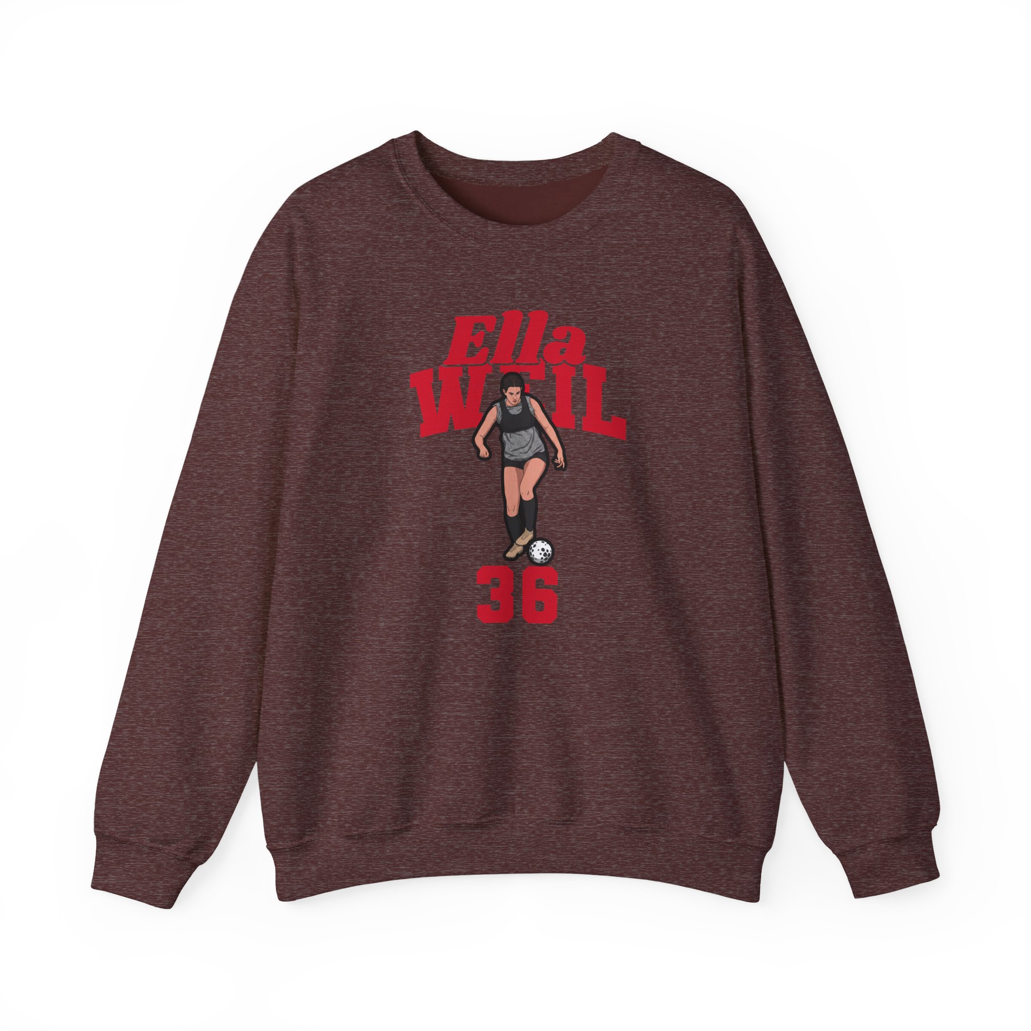 Crewneck Sweatshirt — character_signature_arch in Maroon