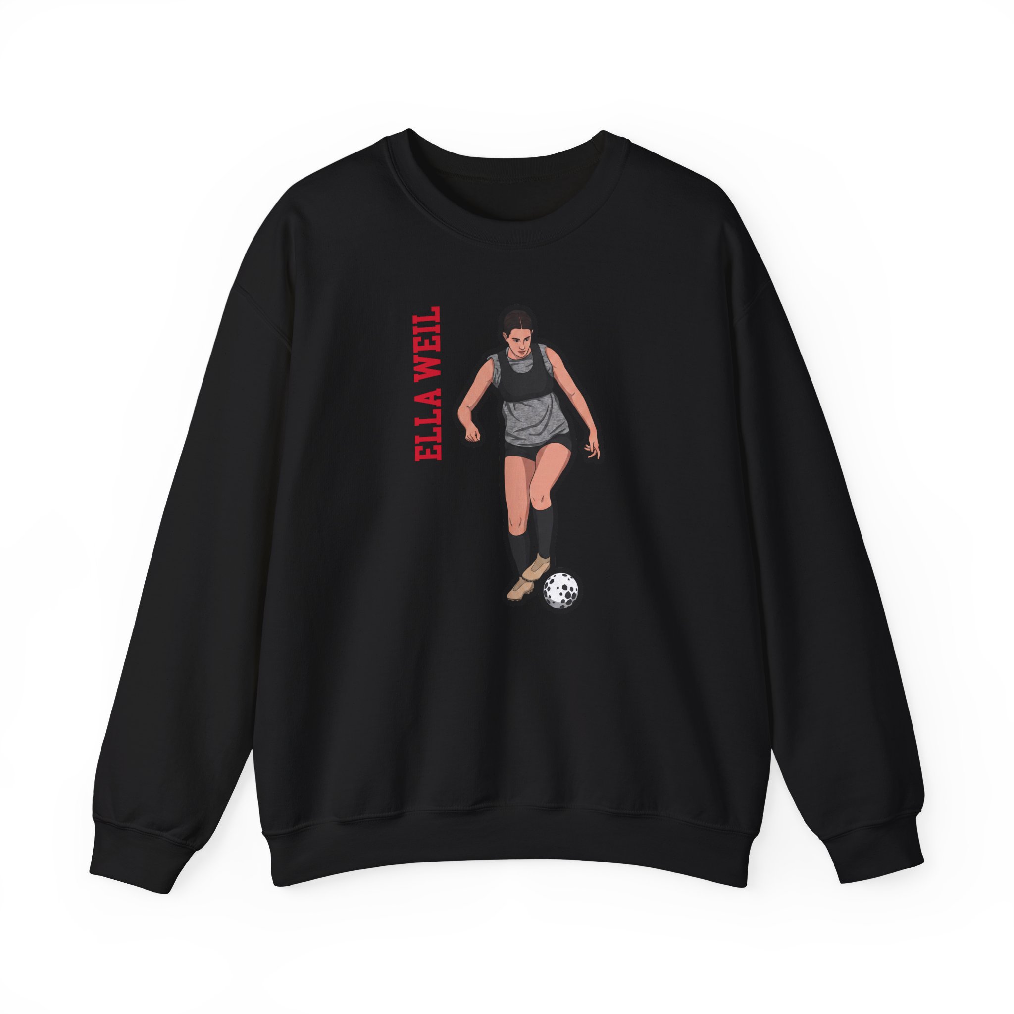 Crewneck Sweatshirt — character_name_vertical in Black