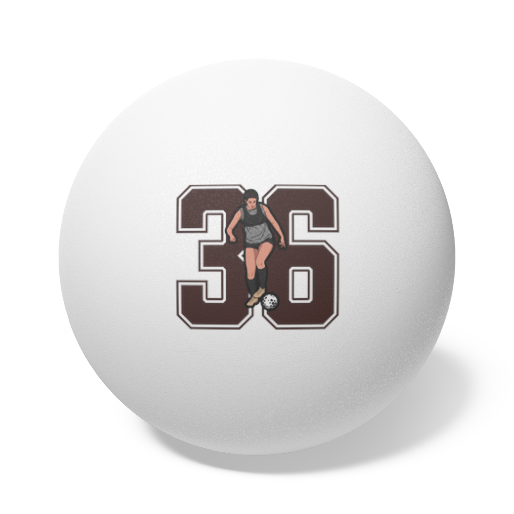 Ping Pong Balls, 6 pcs — character_number in White