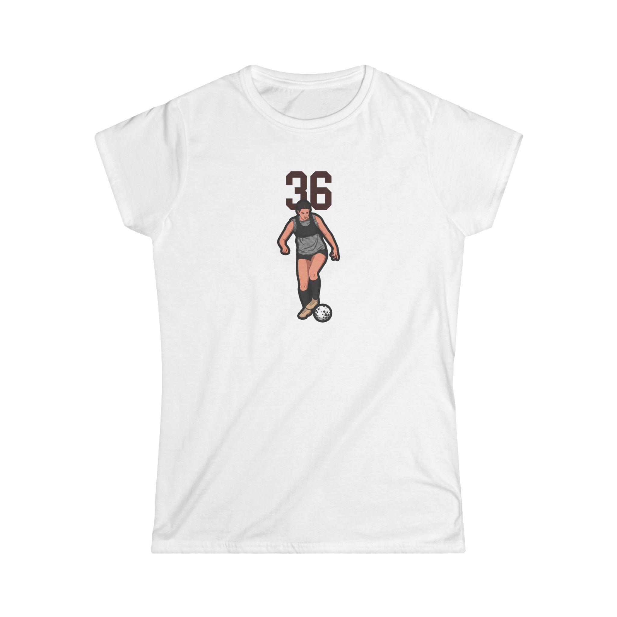 Women's Softstyle Tee — character_number_top in White