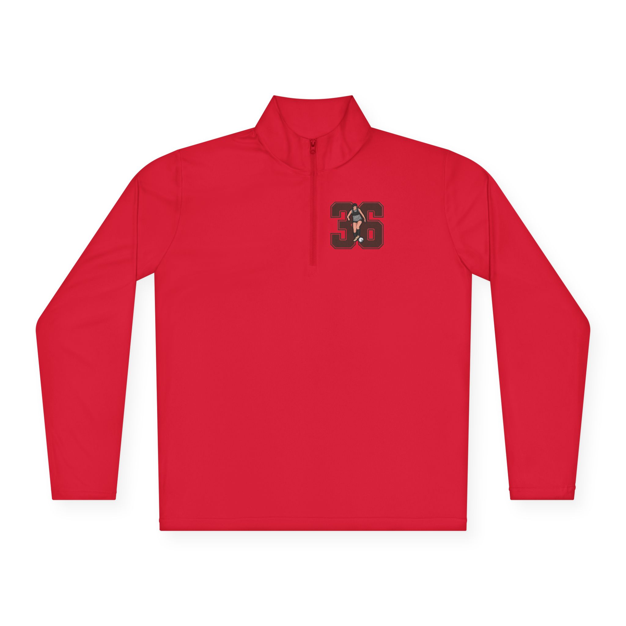 Q-Zip Pullover — character_number in Red