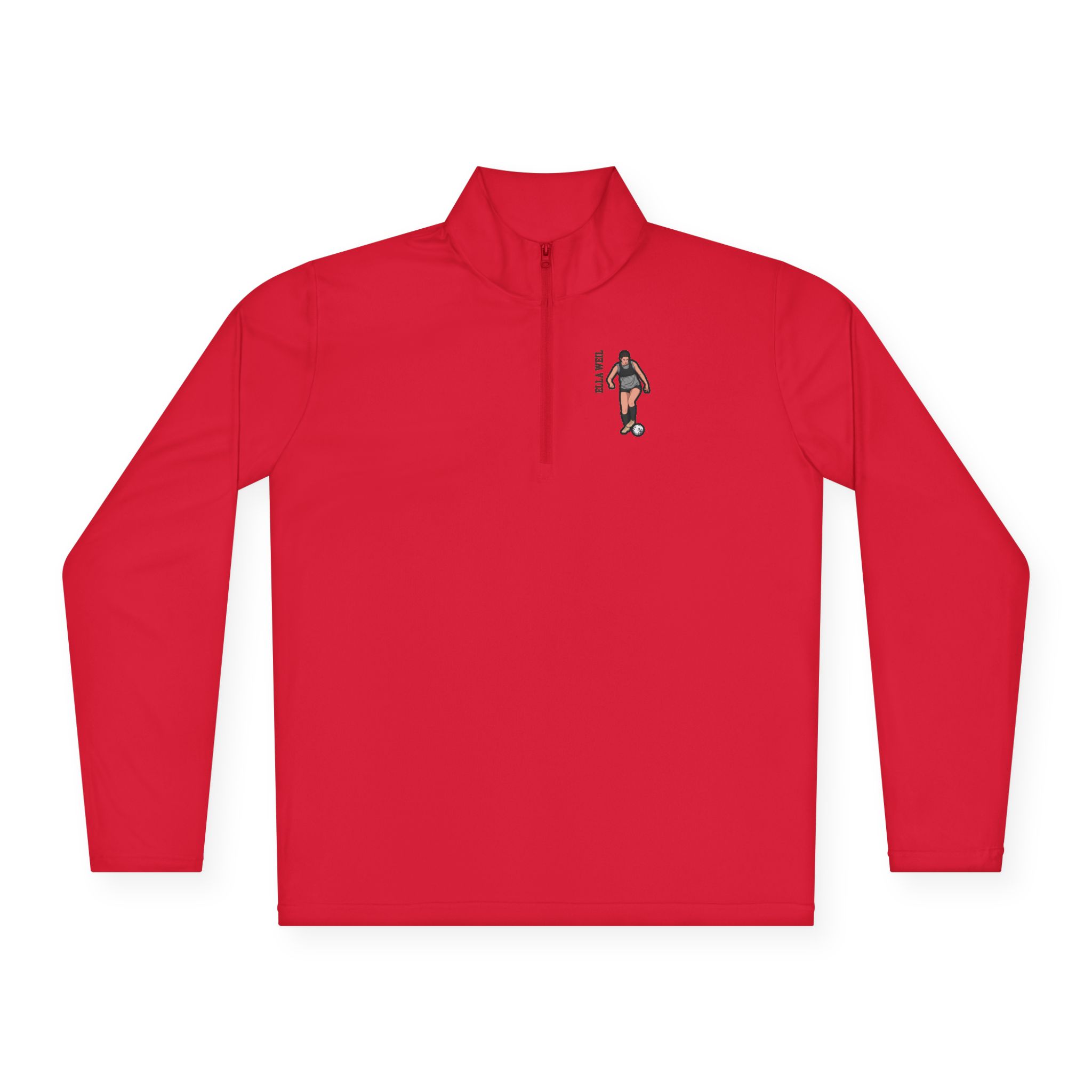 Q-Zip Pullover — character_name_vertical in Red