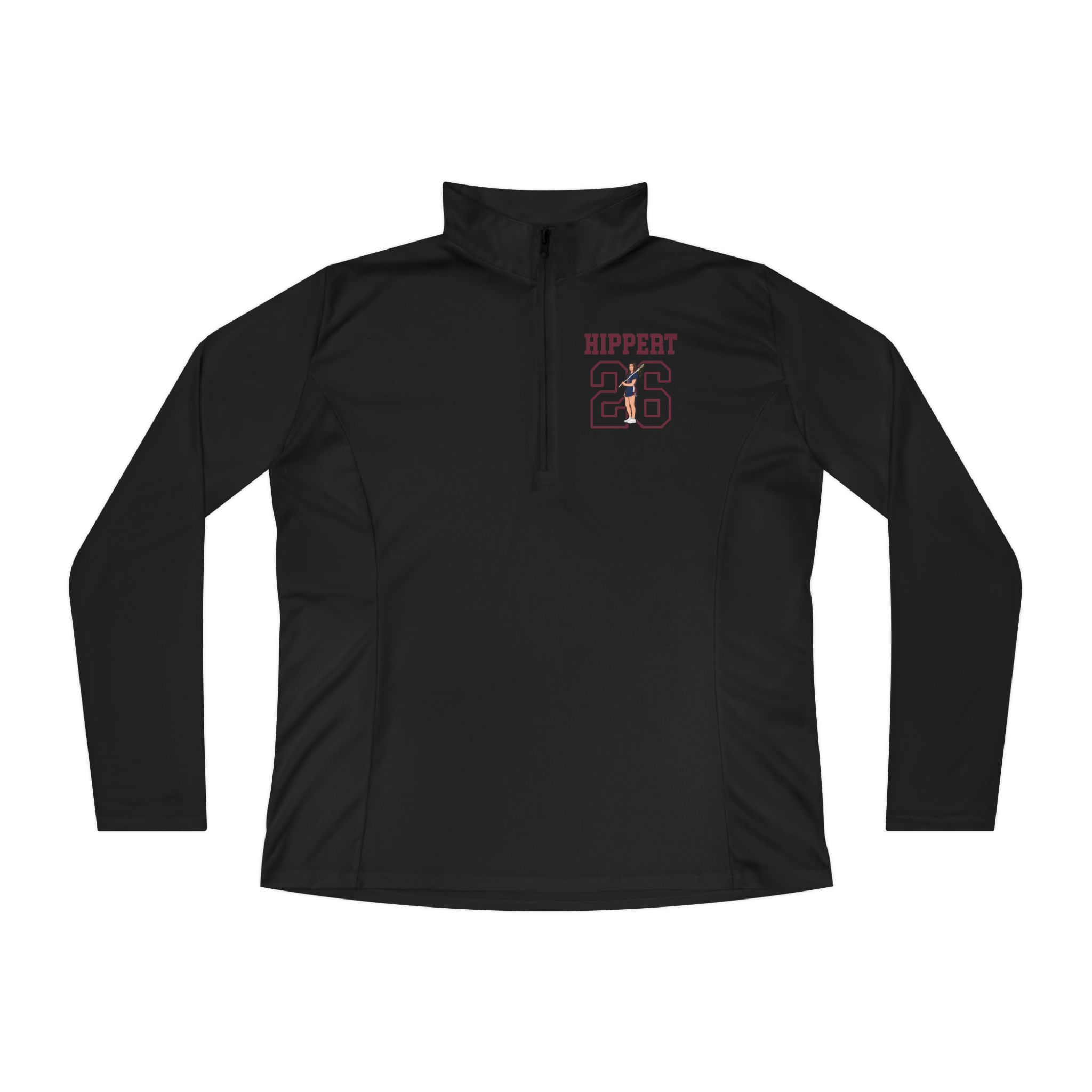 Women's Q-Zip Pullover — character_shirsey in Black