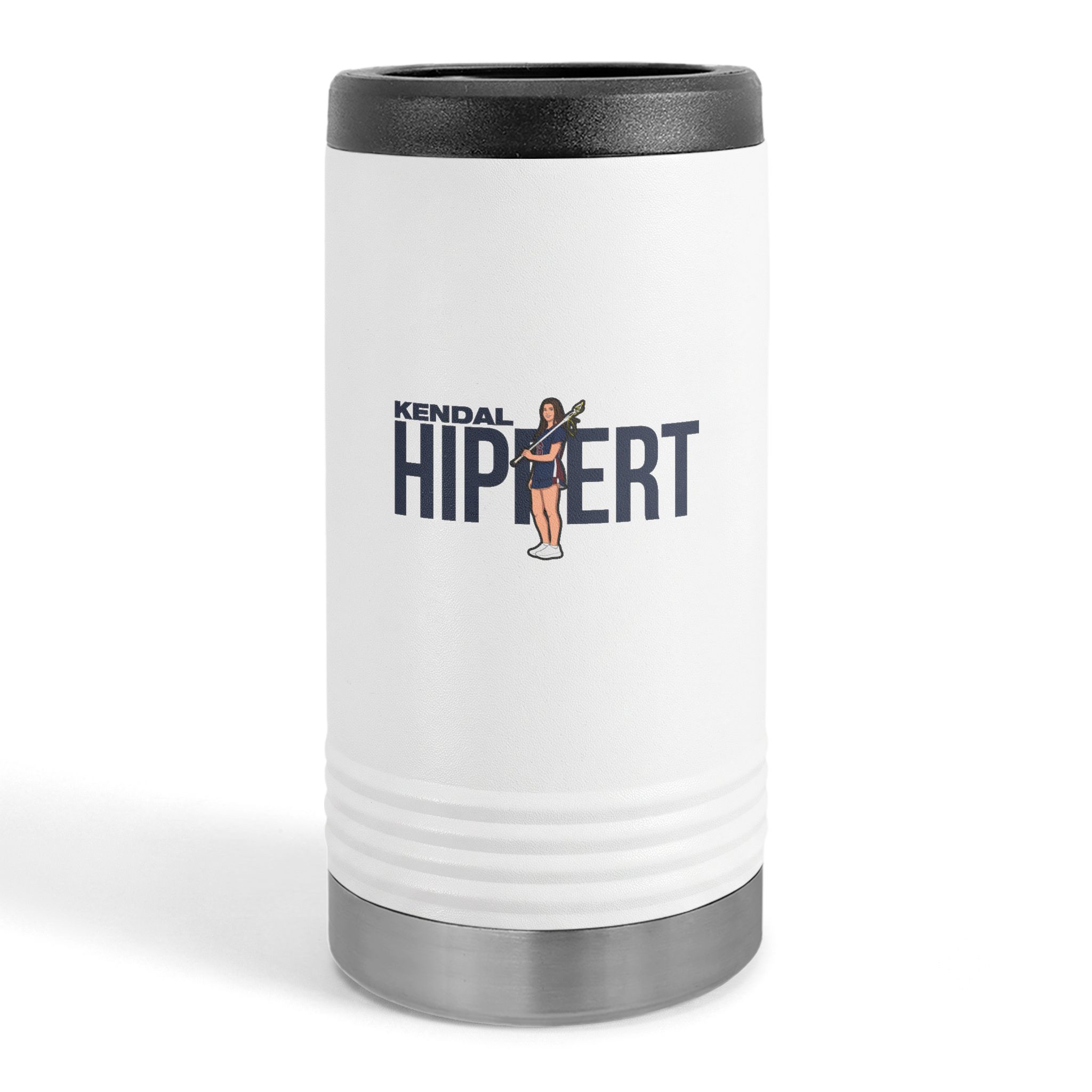 Slim Stainless Can Cooler — character_player_name in White