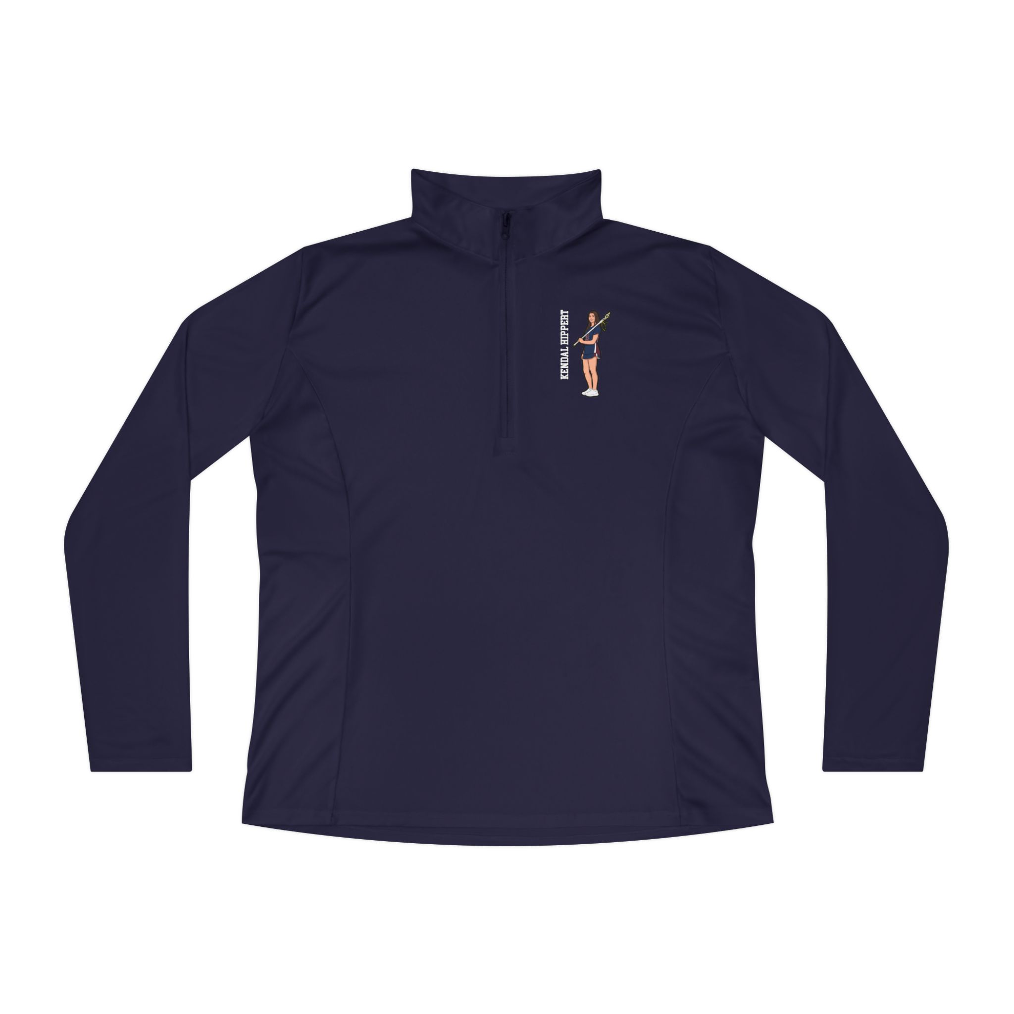 Women's Q-Zip Pullover — character_name_vertical in Navy