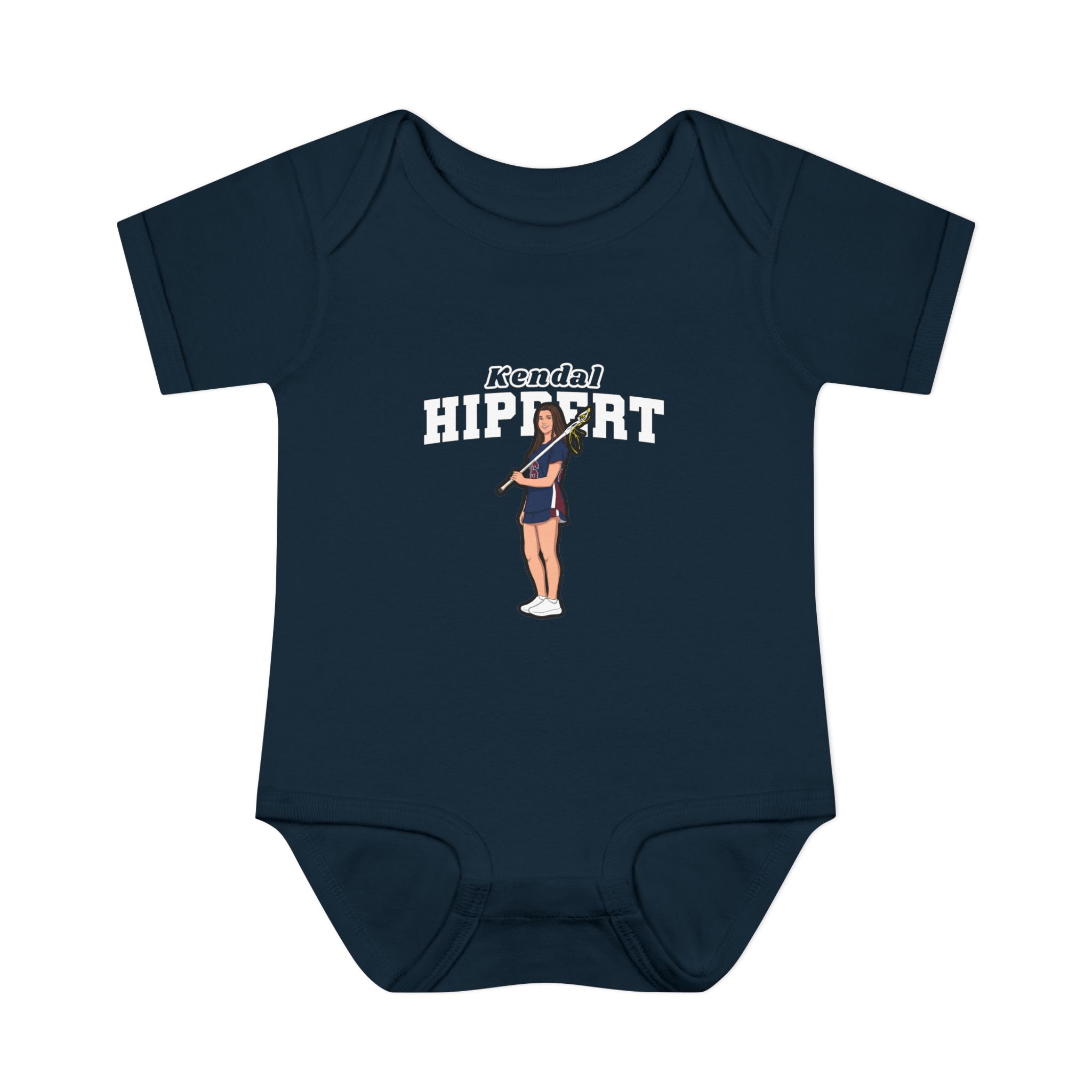 Baby Onesie — character_name_arch in Navy
