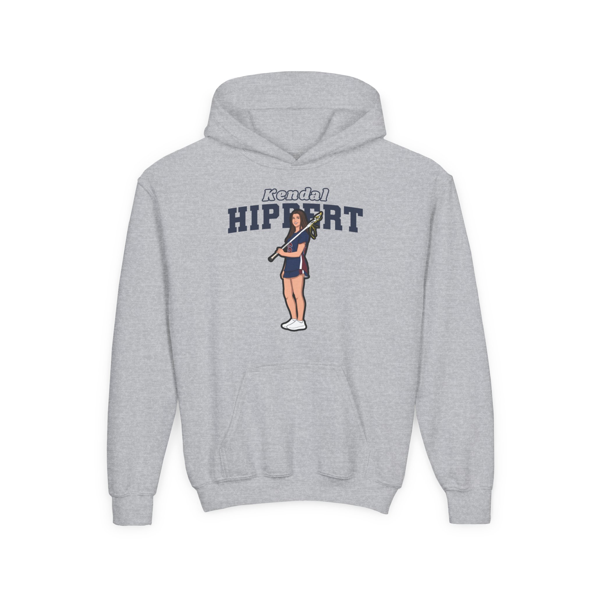 Youth Hoodie — character_name_arch in Grey