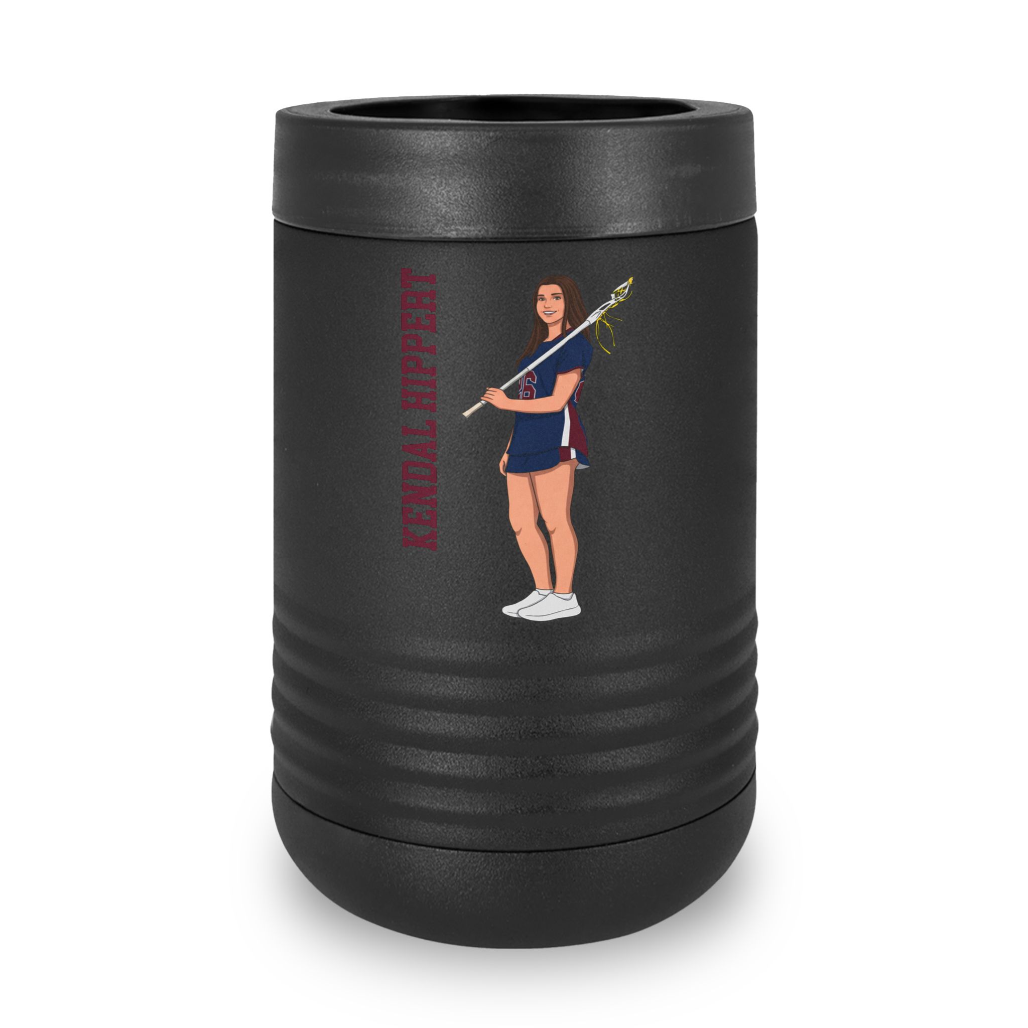 Stainless Can Cooler — character_name_vertical in Black