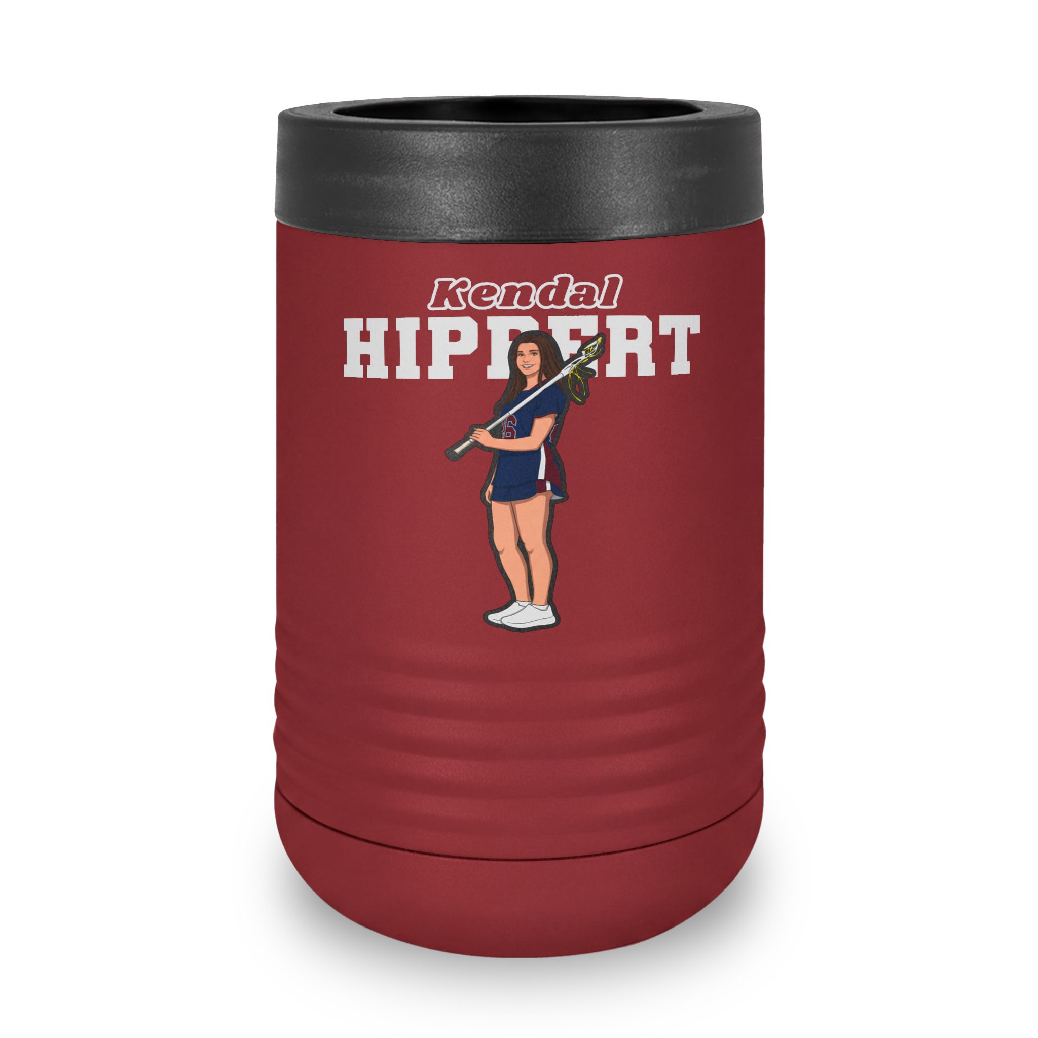 Stainless Can Cooler — character_name_arch in Maroon
