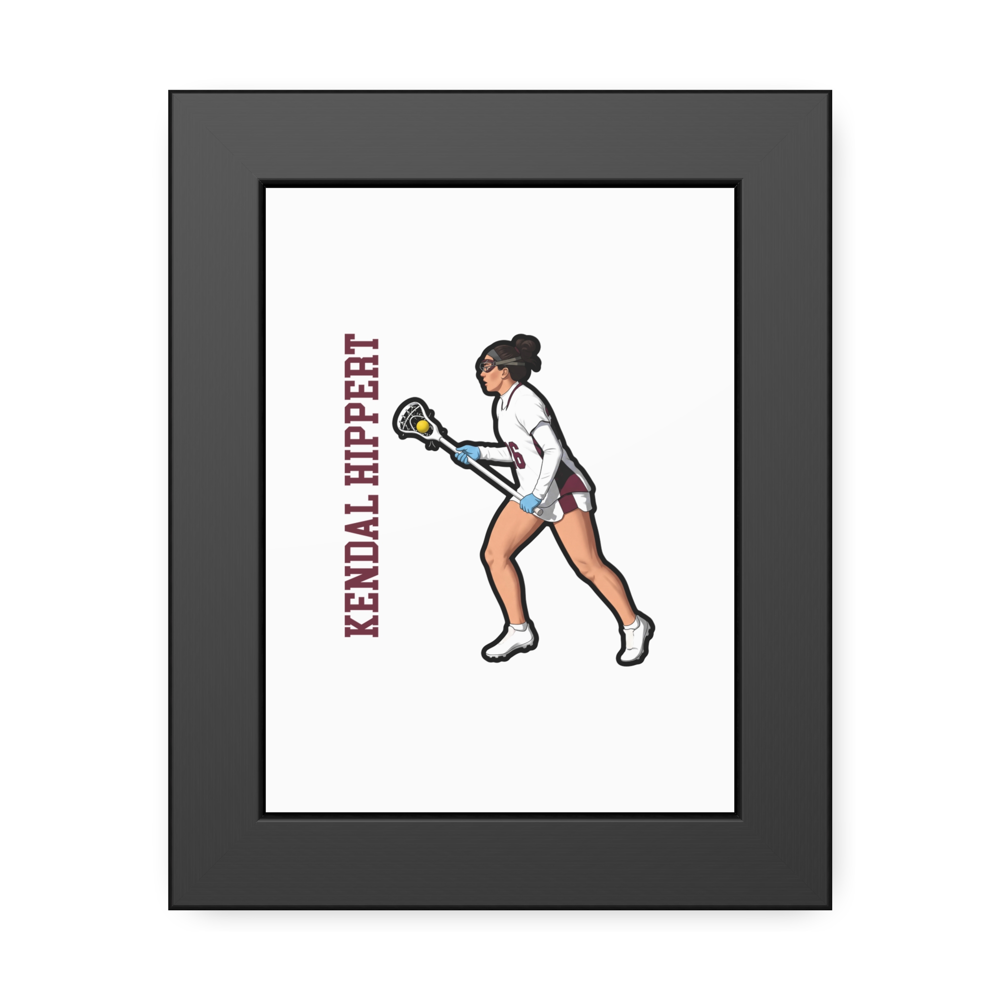 Framed Poster — character_name_vertical in Black