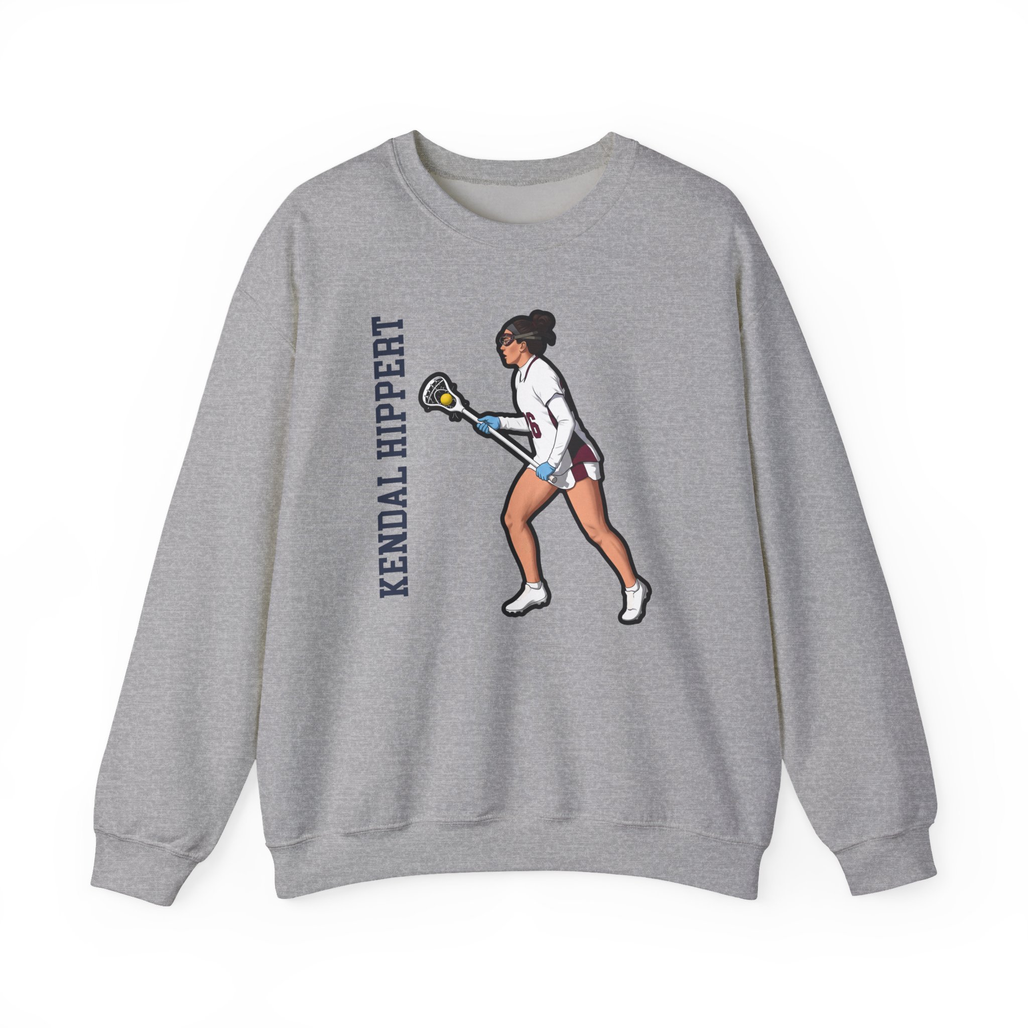 Crewneck Sweatshirt — character_name_vertical in Grey