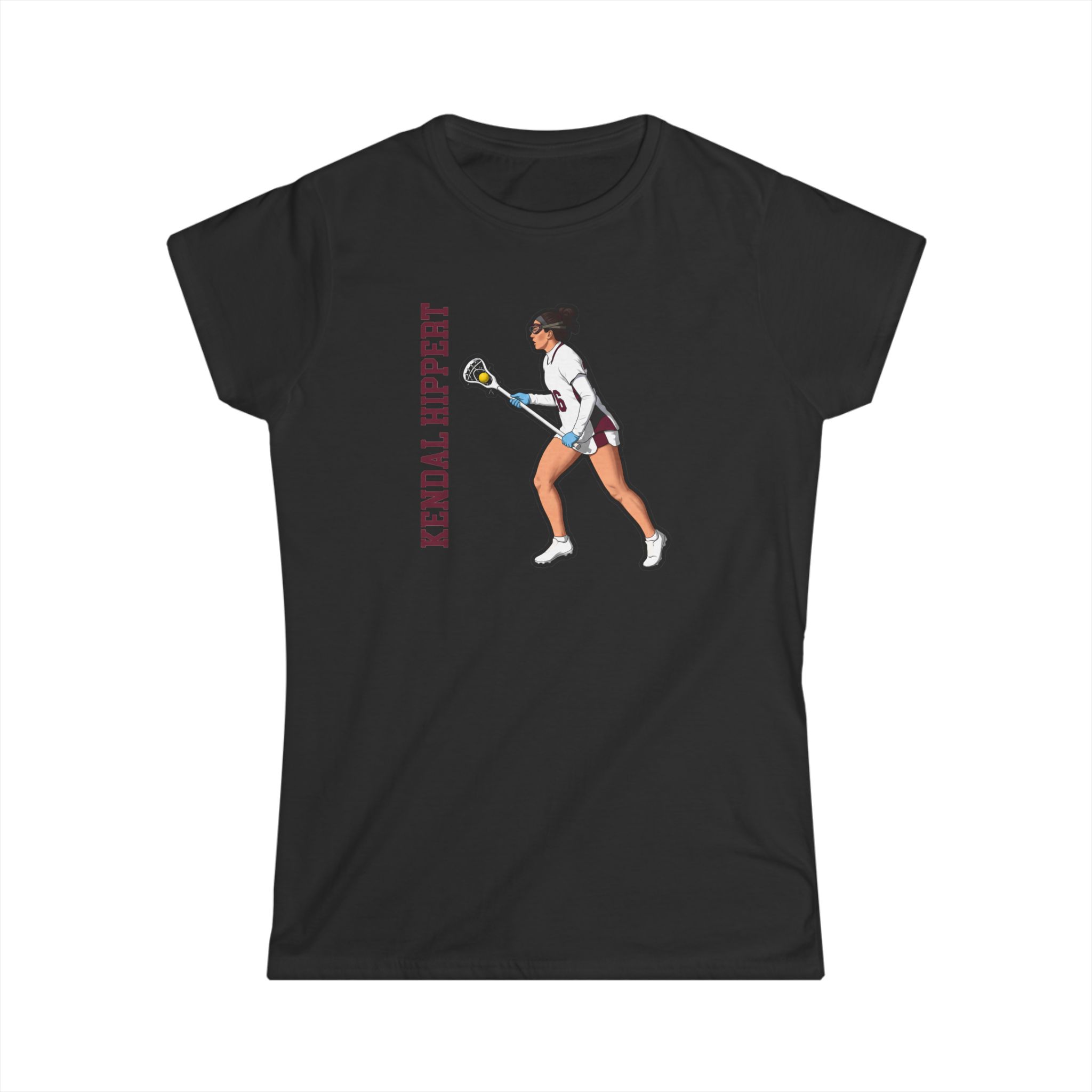 Women's Softstyle Tee — character_name_vertical in Black