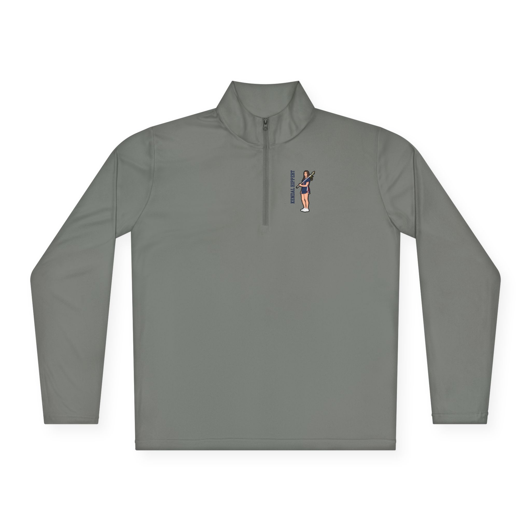 Q-Zip Pullover — character_name_vertical in Grey