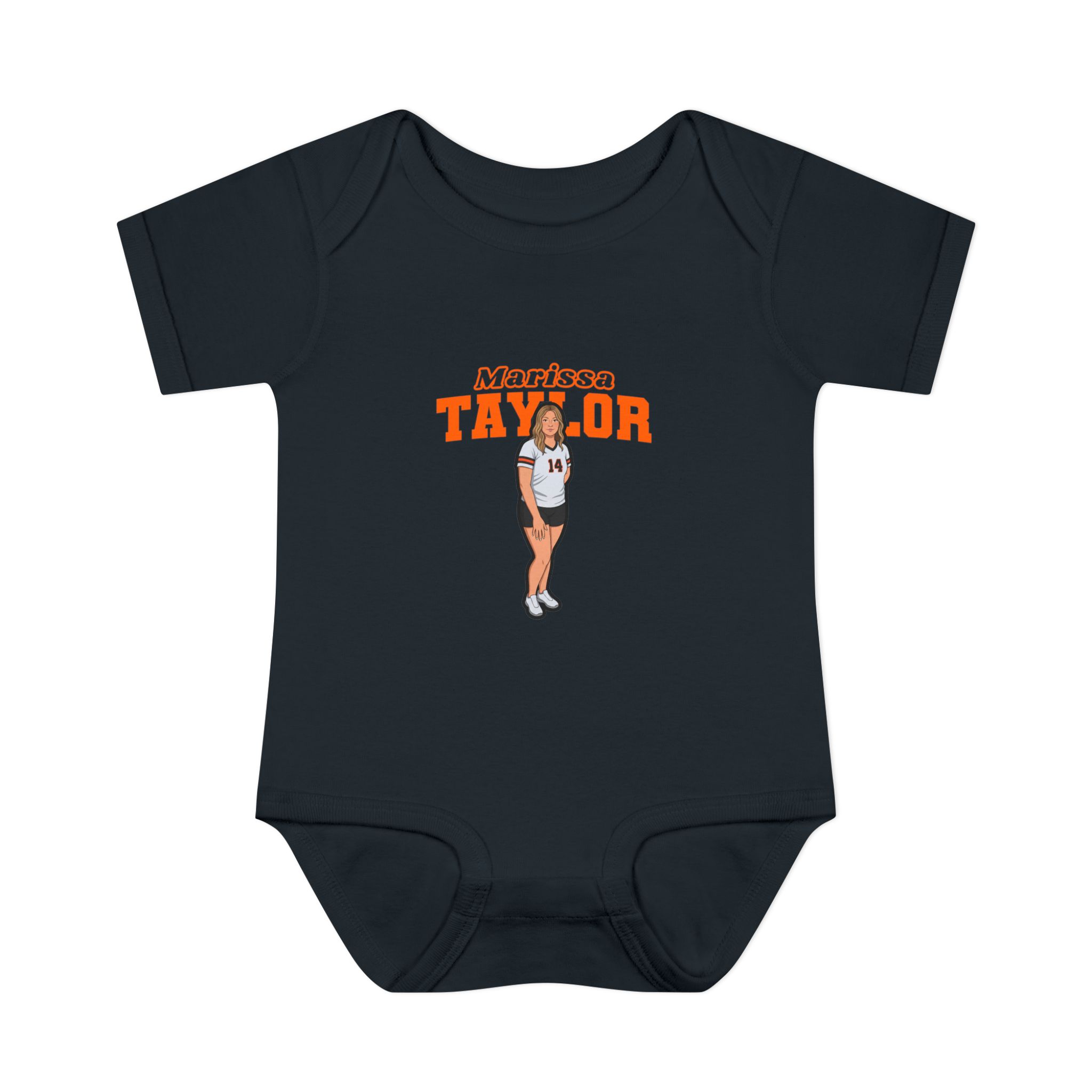 Baby Onesie — character_name_arch in Black