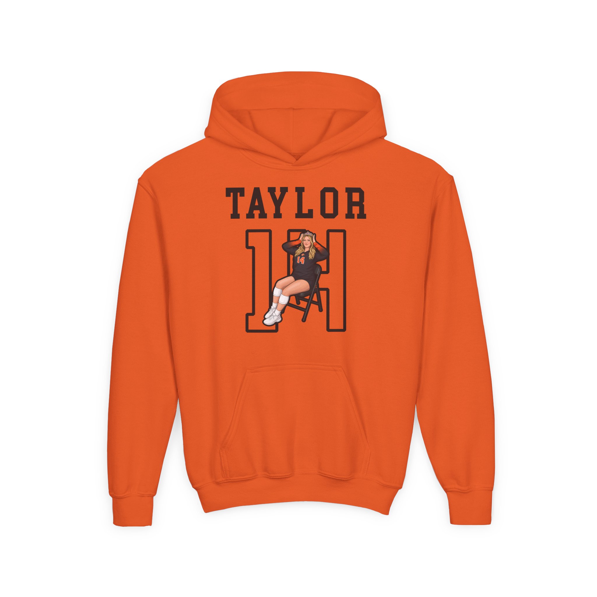 Youth Hoodie — character_shirsey in Orange