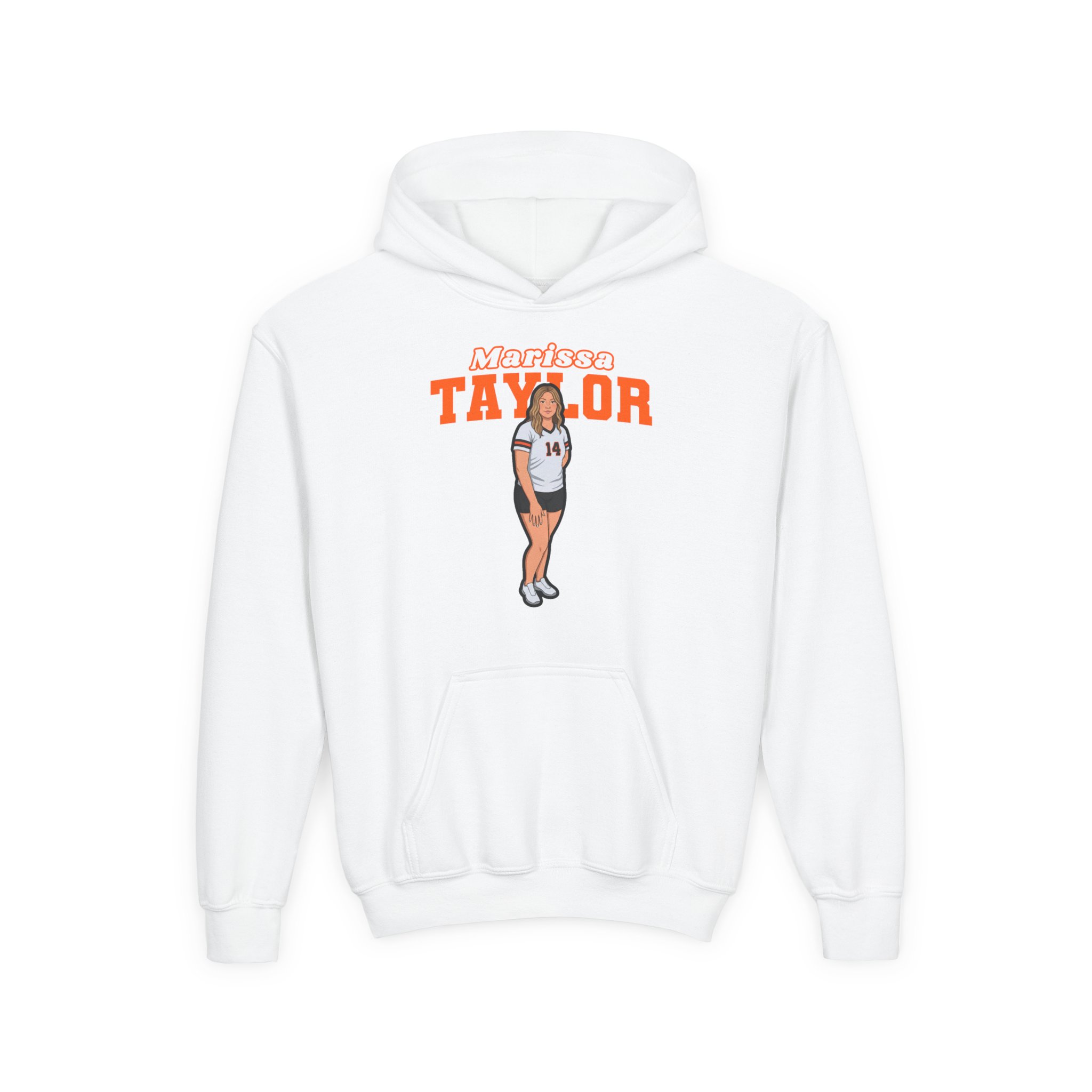 Youth Hoodie — character_name_arch in White