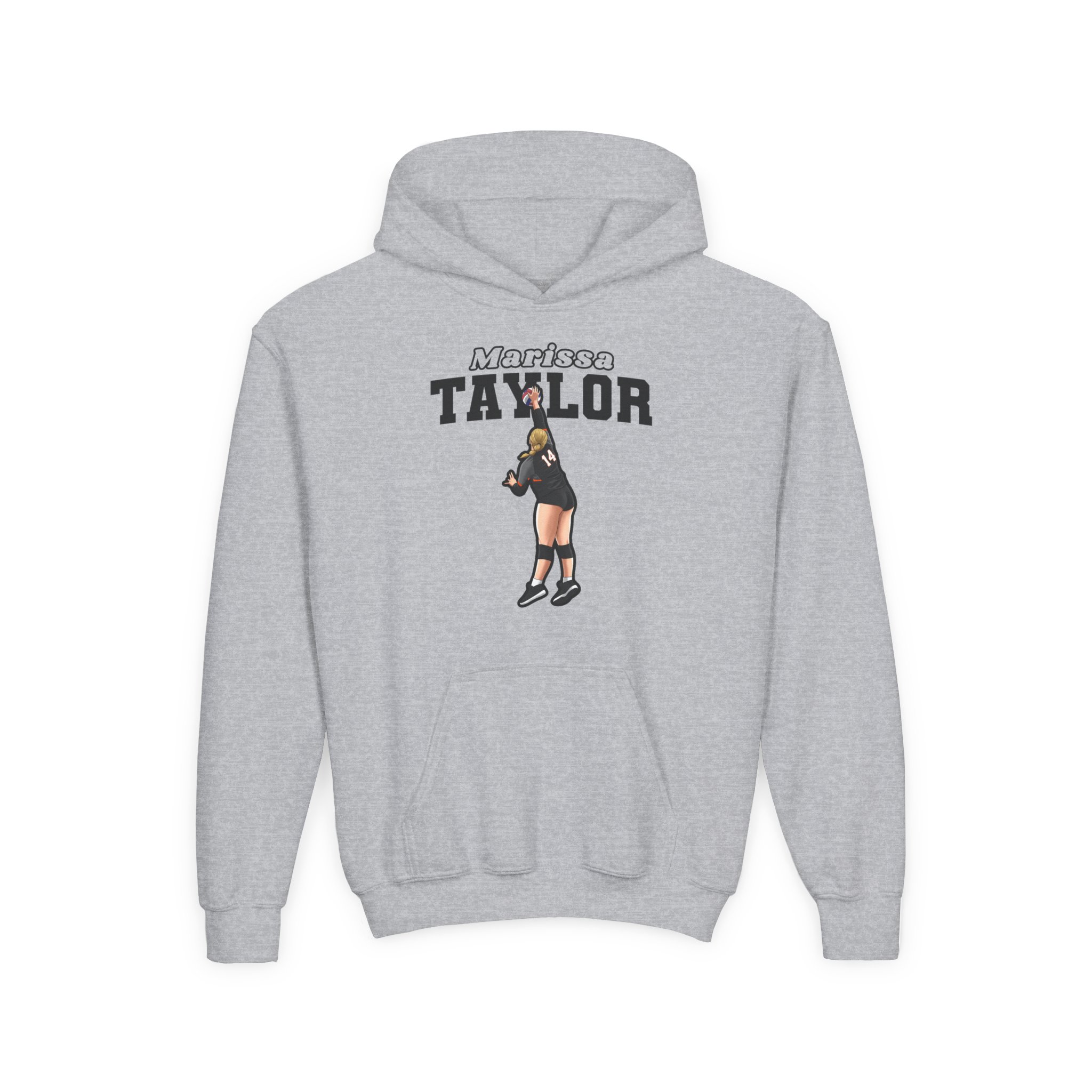 Youth Hoodie — character_name_arch in Grey