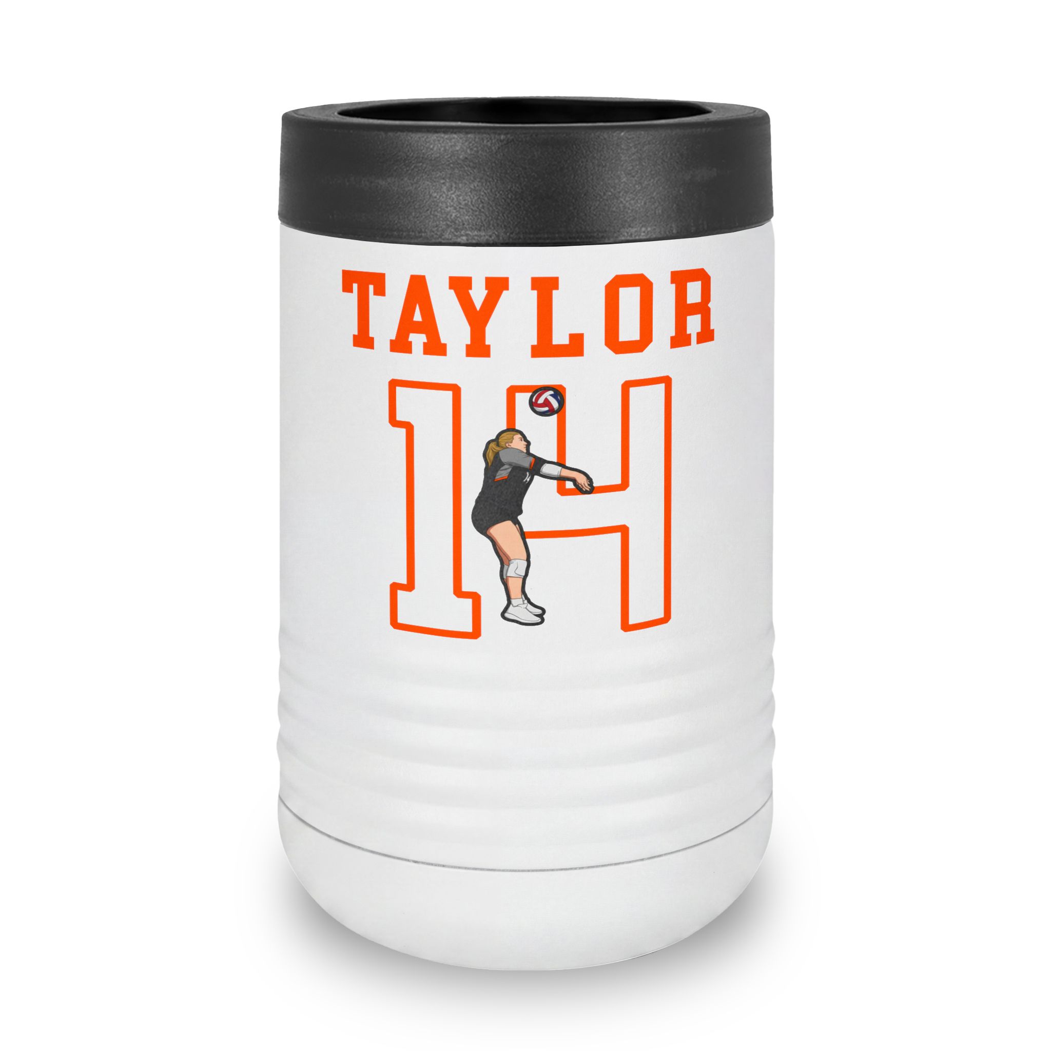 Stainless Can Cooler — character_shirsey in White