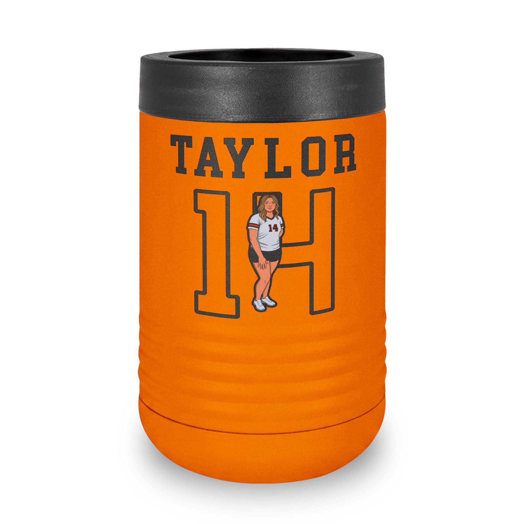 Stainless Can Cooler — character_shirsey in Orange