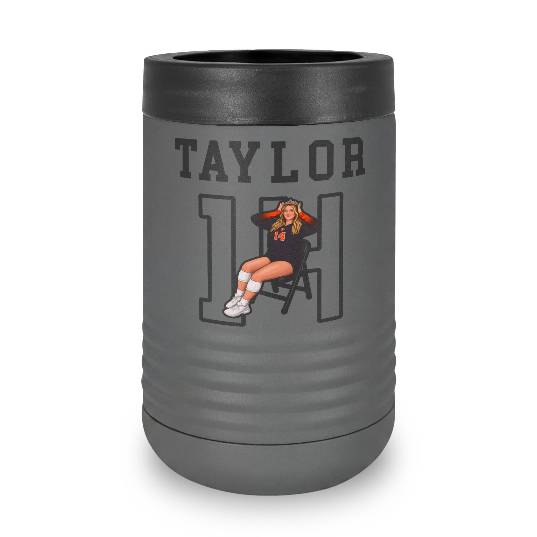 Stainless Can Cooler — character_shirsey in Grey