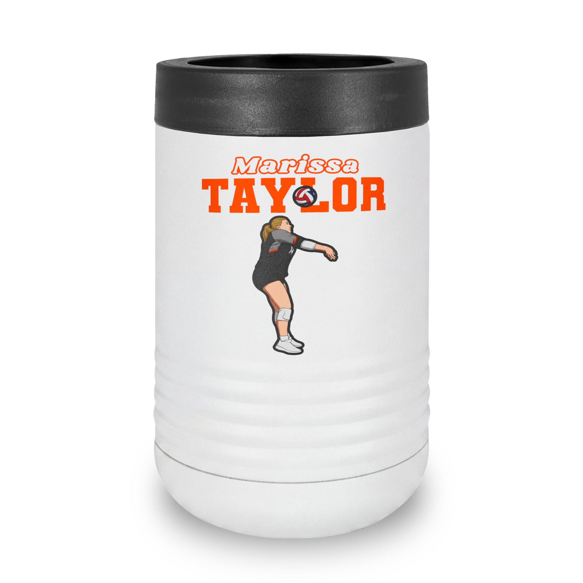 Stainless Can Cooler — character_name_arch in White