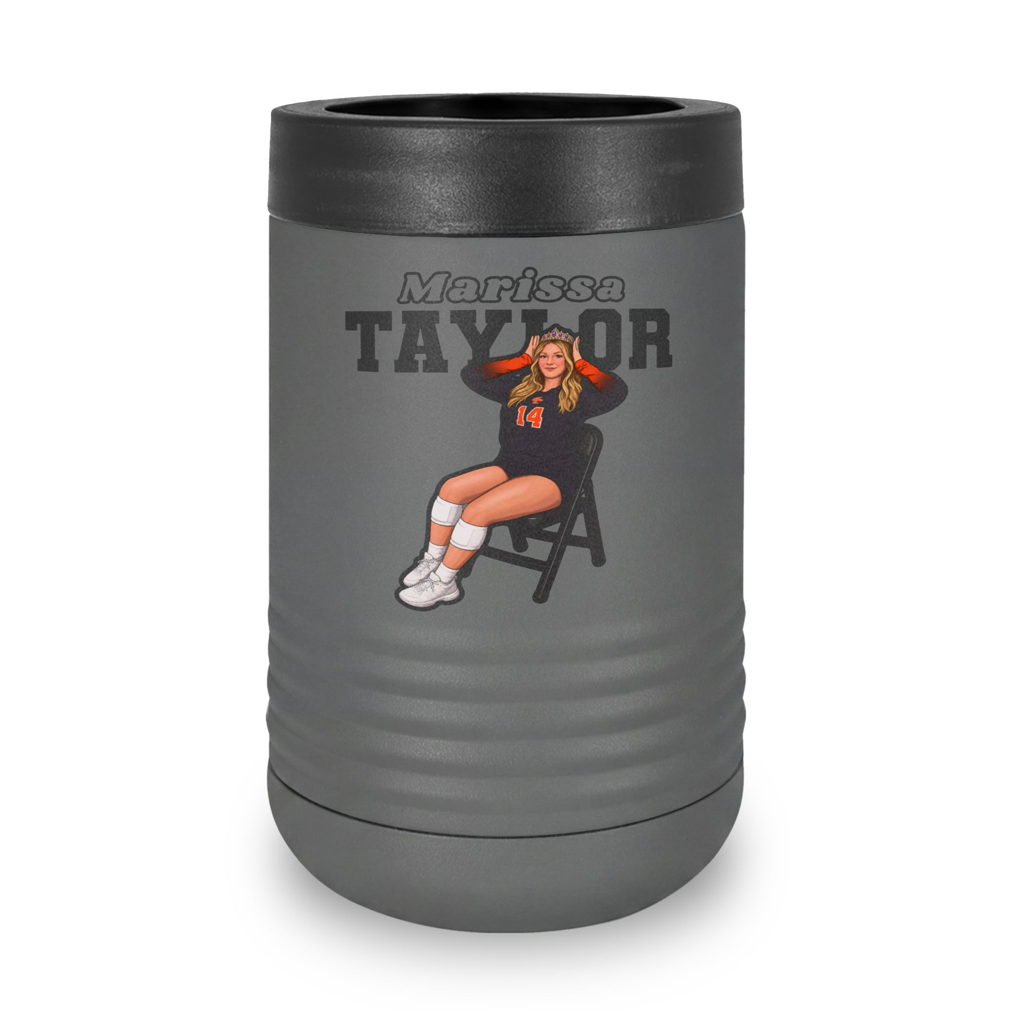 Stainless Can Cooler — character_name_arch in Grey
