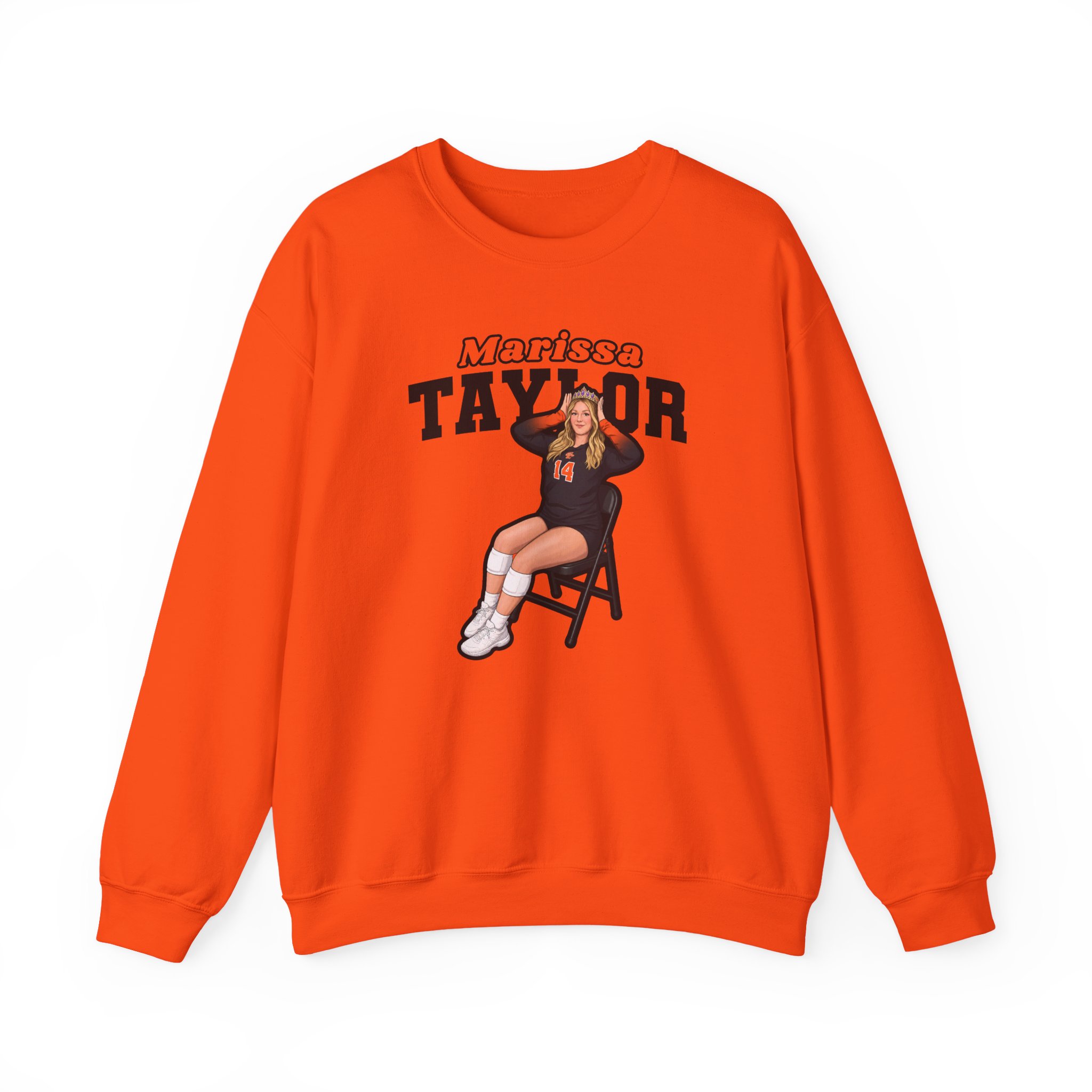 Crewneck Sweatshirt — character_name_arch in Orange