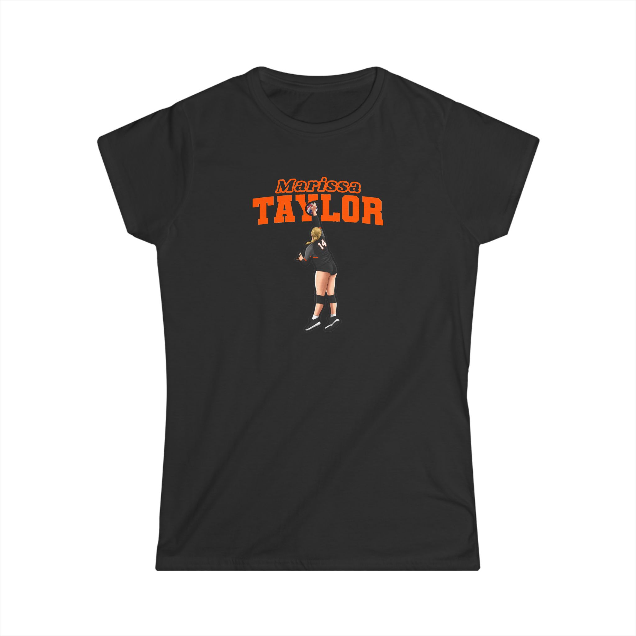 Women's Softstyle Tee — character_name_arch in Black