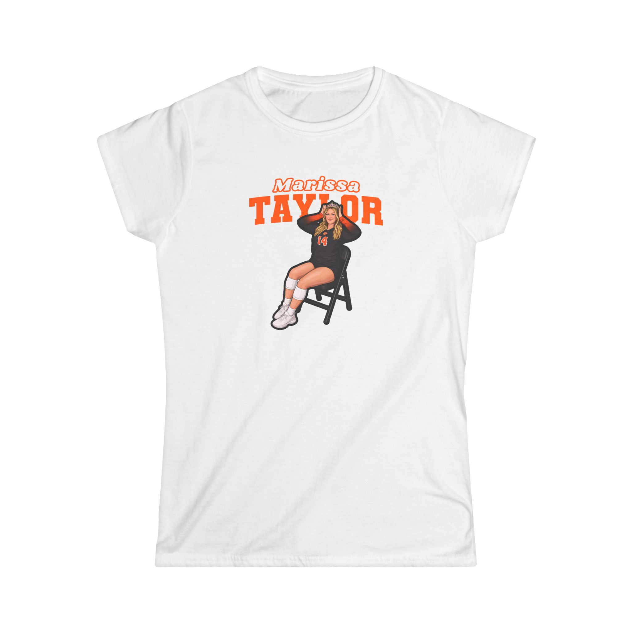 Women's Softstyle Tee — character_name_arch in White