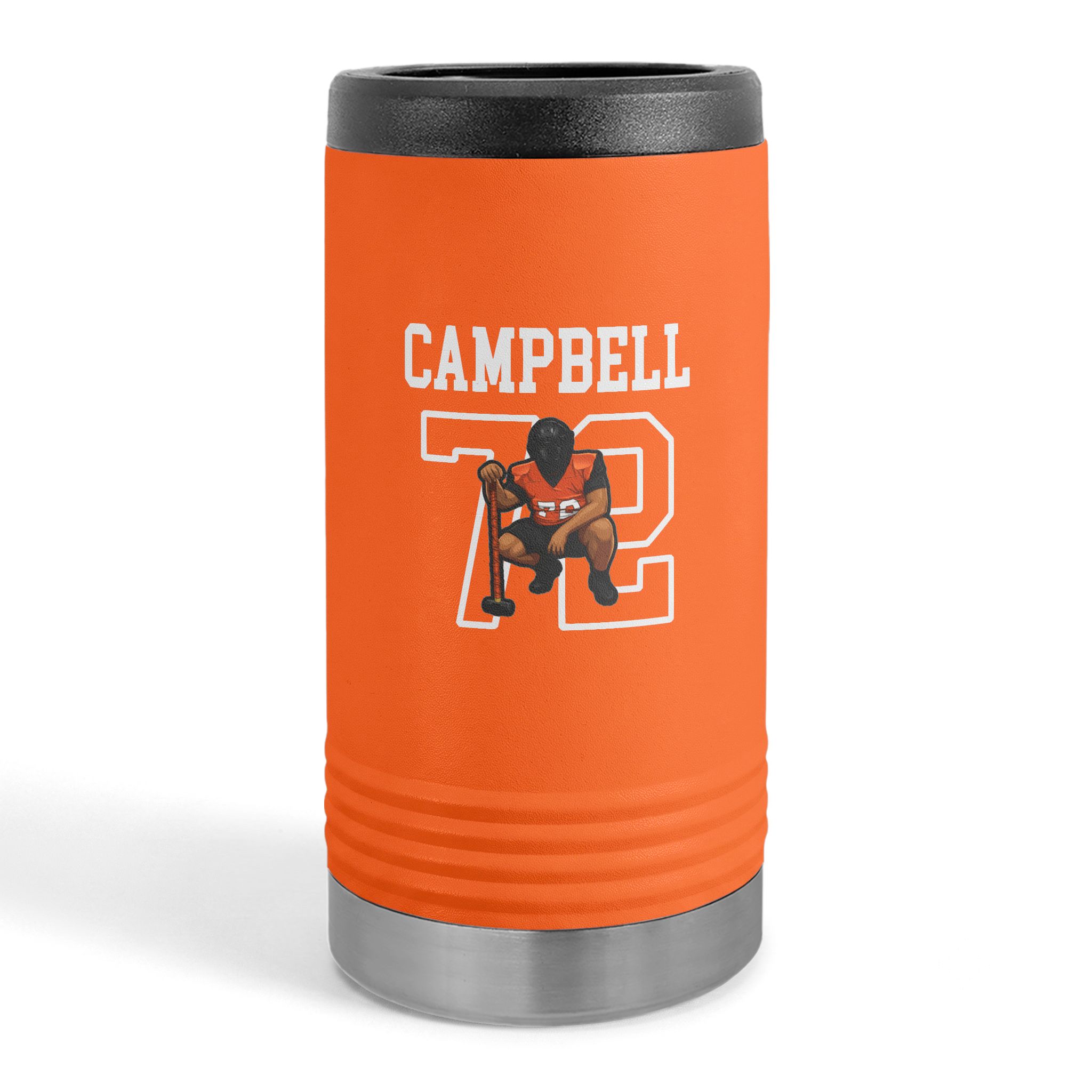Slim Stainless Can Cooler — character_shirsey in Orange