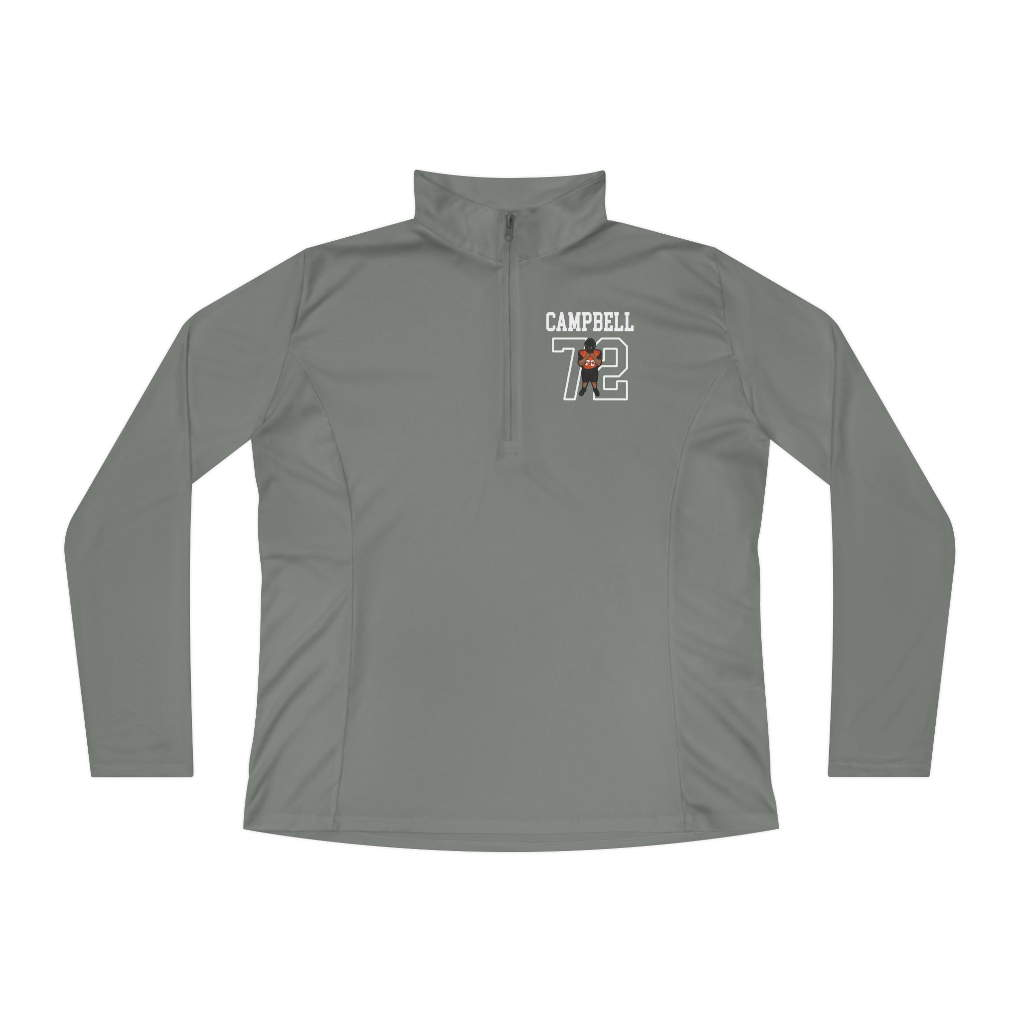 Women's Q-Zip Pullover — character_shirsey in Grey