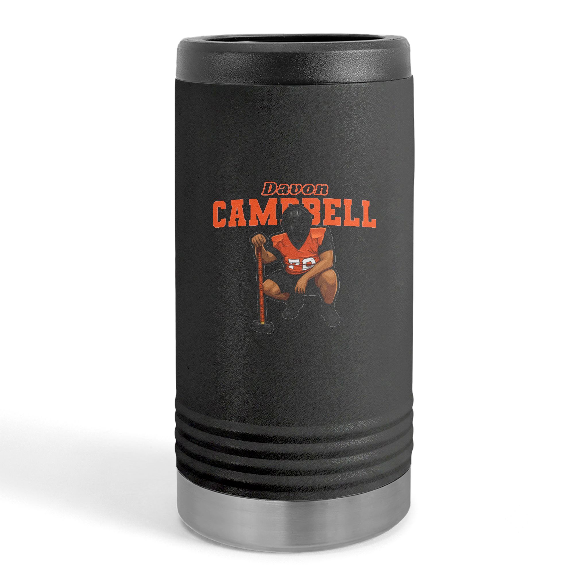 Slim Stainless Can Cooler — character_name_arch in Black