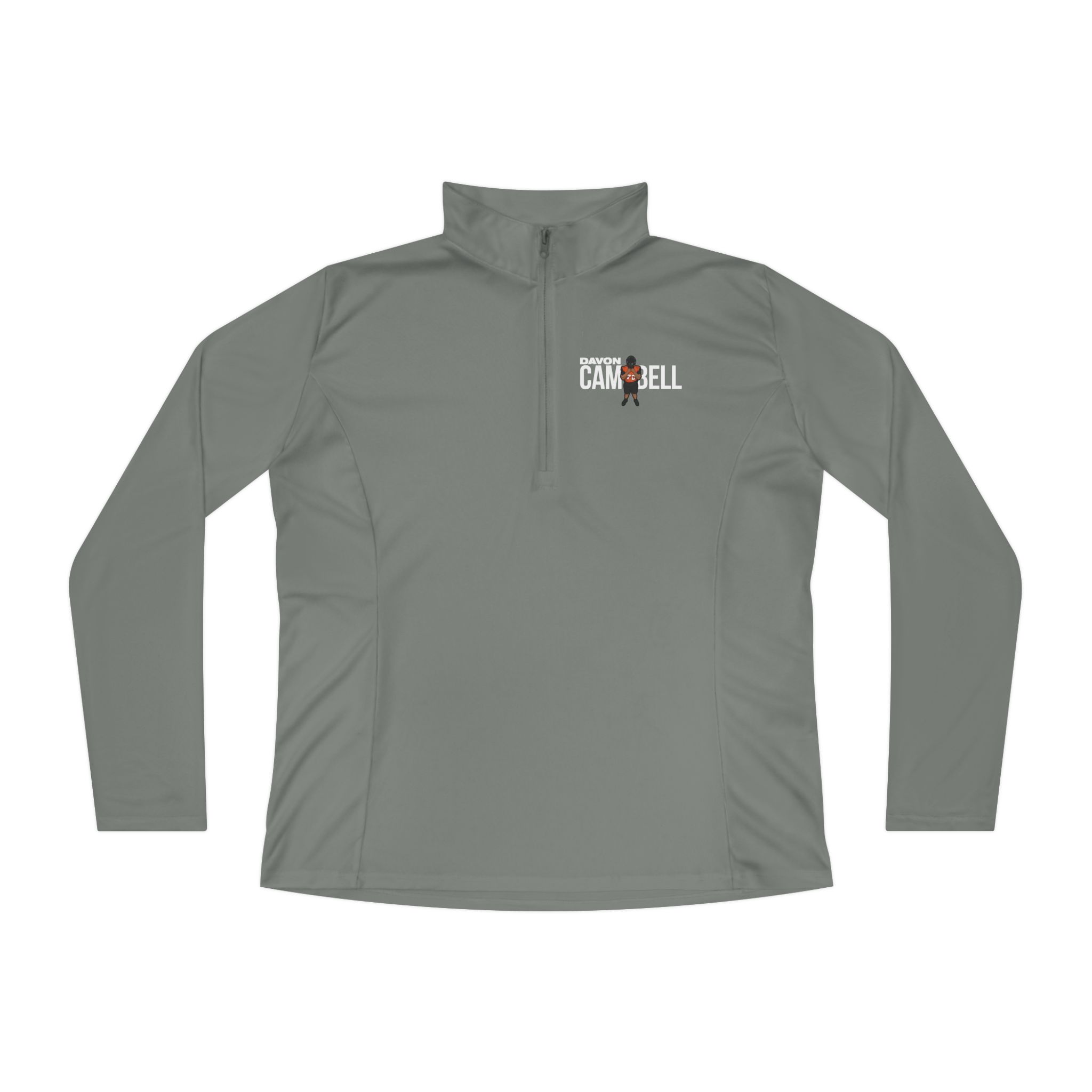 Women's Q-Zip Pullover — character_player_name in Grey