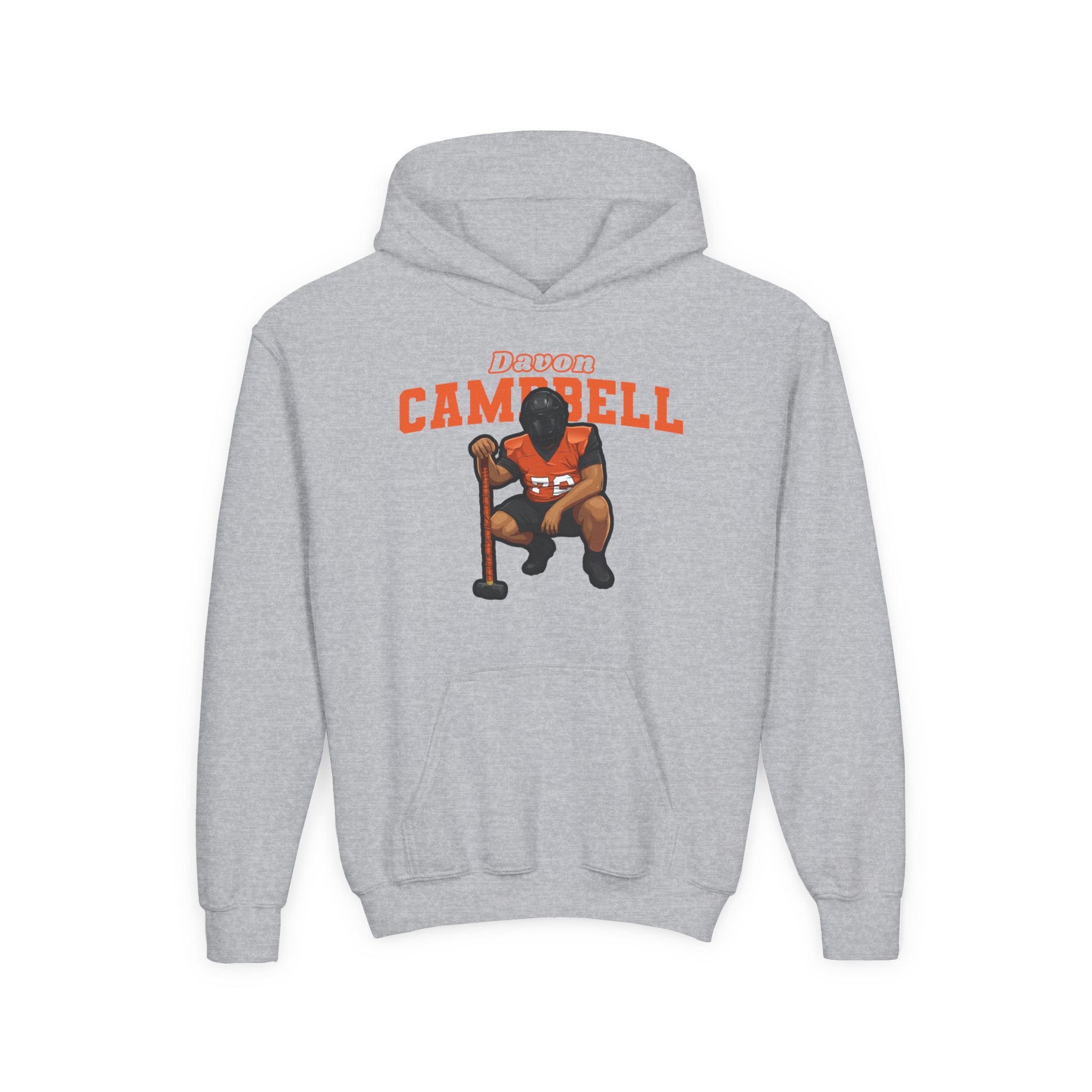 Youth Hoodie — character_name_arch in Grey