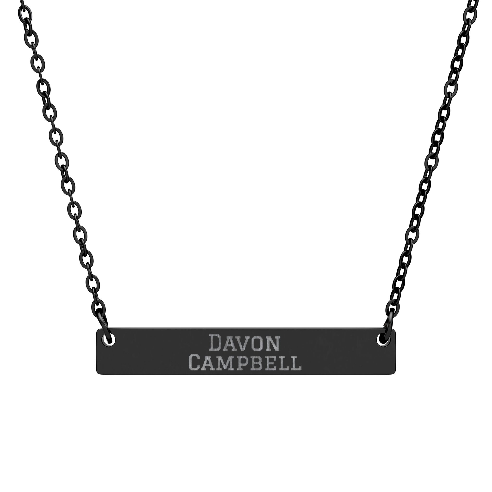 Engraved Bar Necklace — Classic in Black