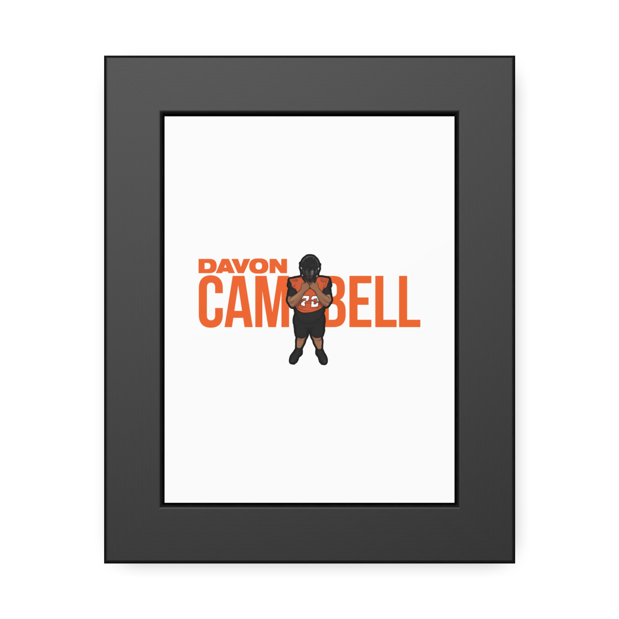 Framed Poster — character_player_name in Black