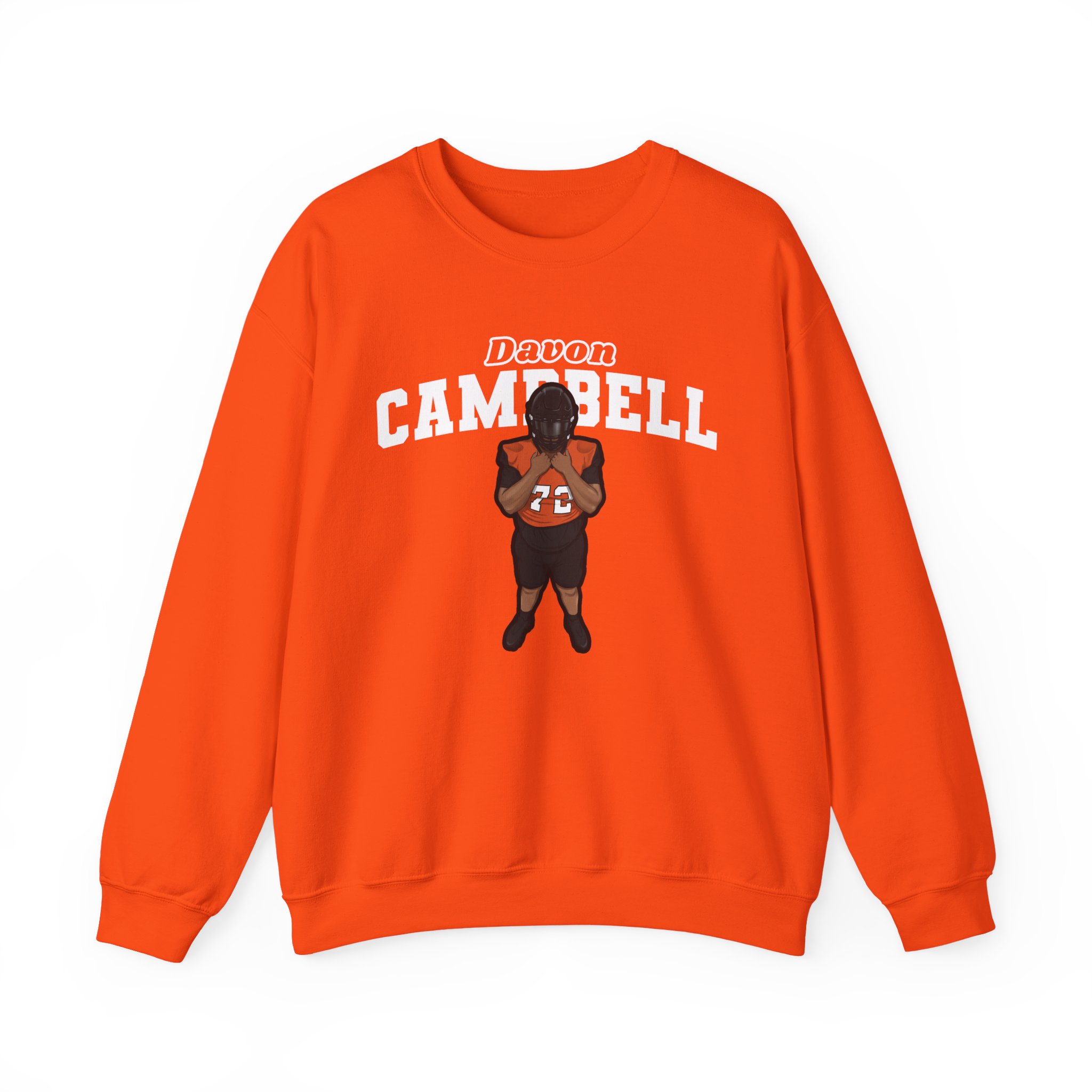 Crewneck Sweatshirt — character_name_arch in Orange