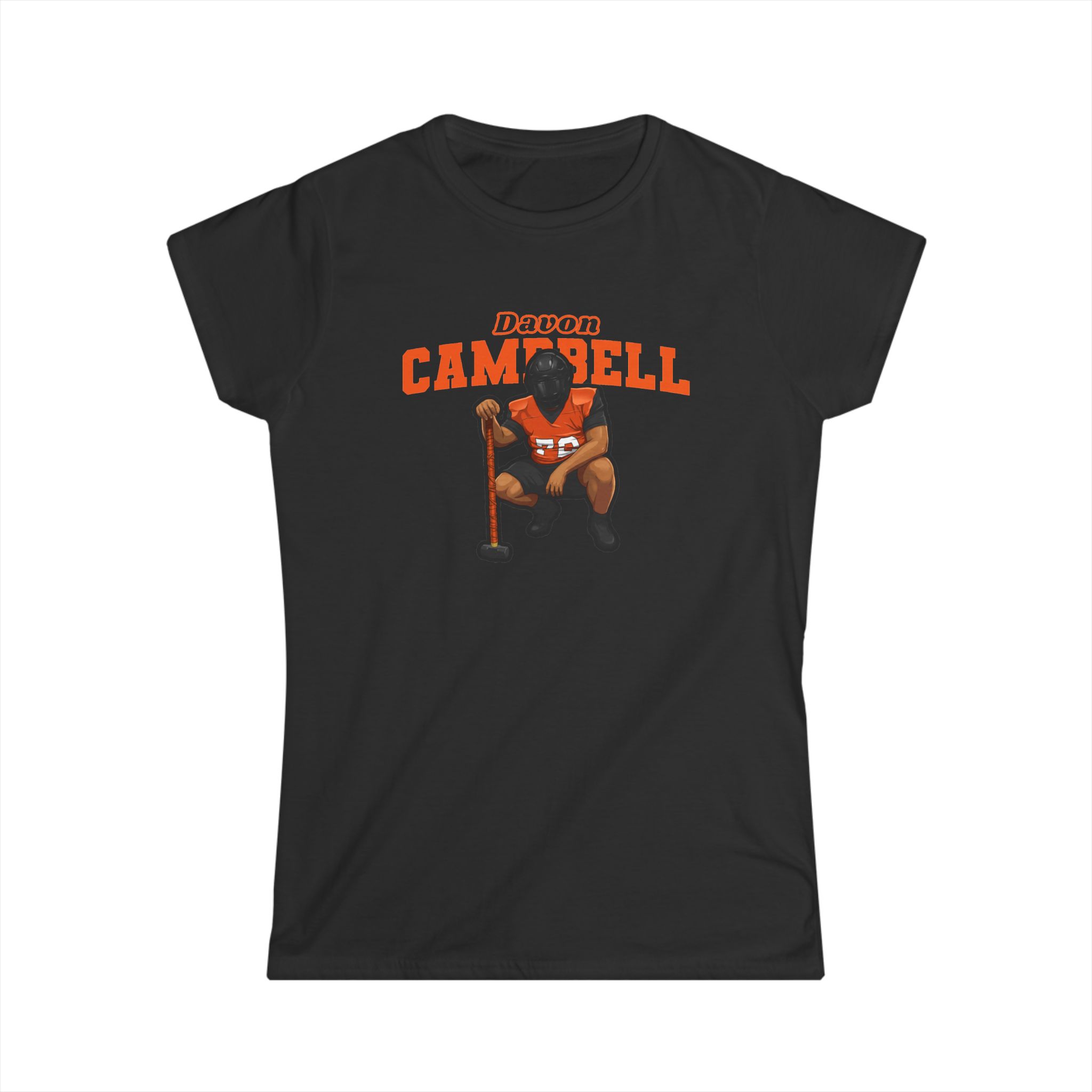 Women's Softstyle Tee — character_name_arch in Black